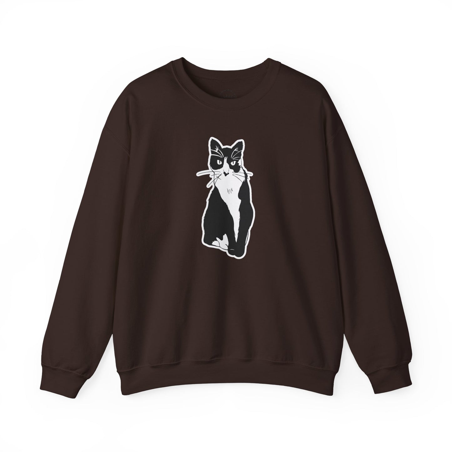 Cat Sweatshirt (Sticker Style Cat) - Cat Drawing Sweatshirt