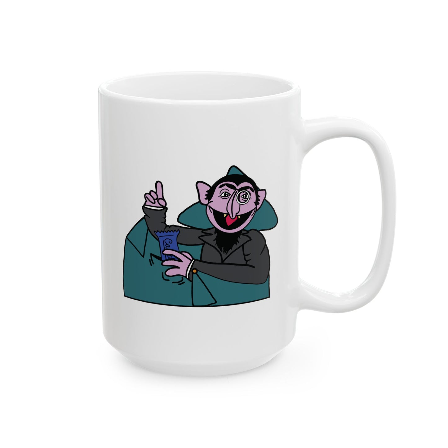 The Count Stealing Candy Mug - Sesame Street The Count Parody Coffe Mug