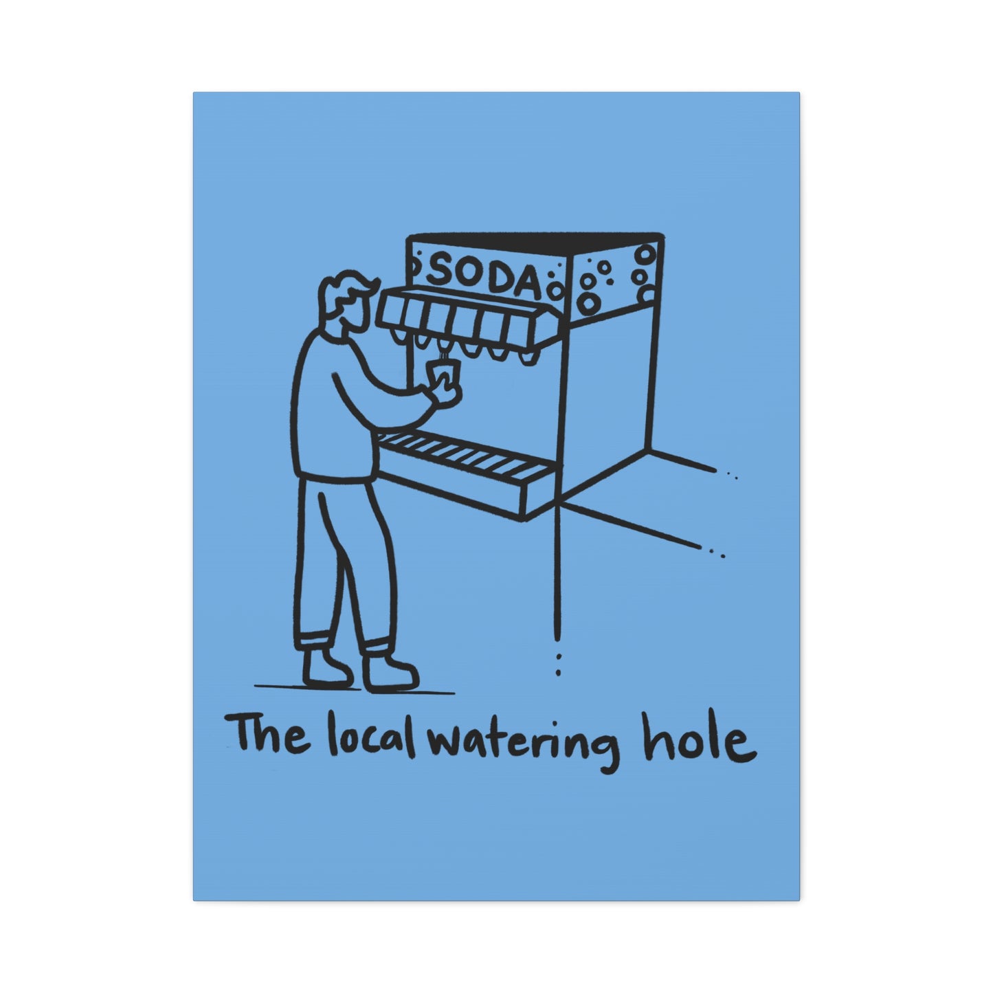 Local Watering Hole Canvas Print - Blue