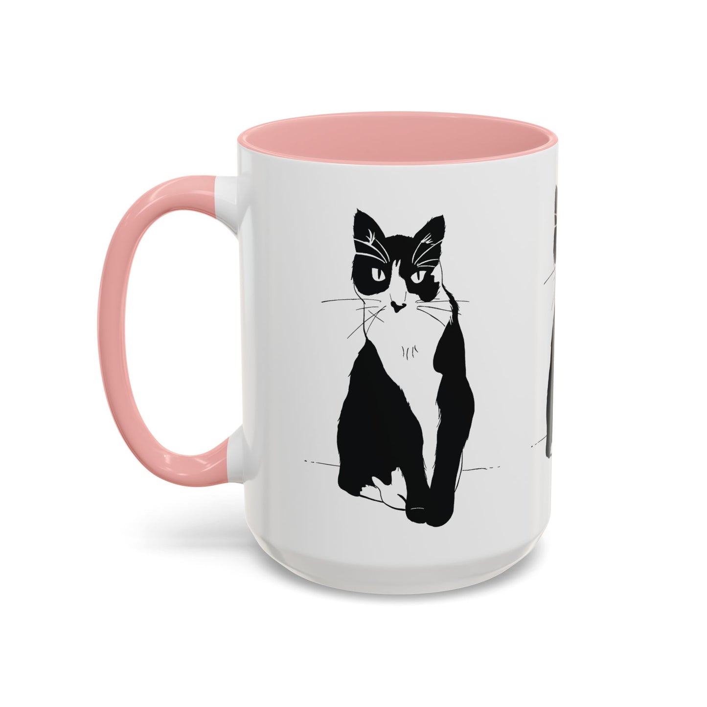 Three Cats Accent Mug (Transparent Style Cat) - Three Cats Edition Cat Mug