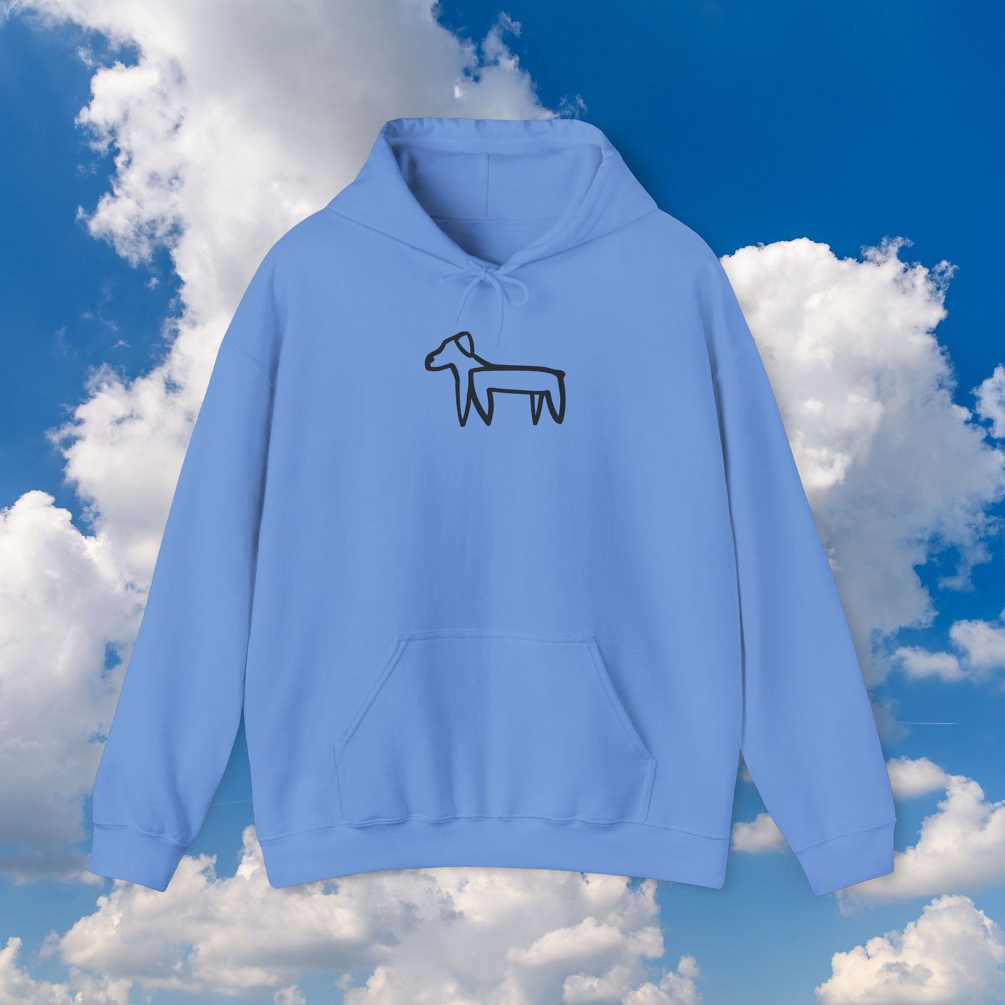 Dog Hoodie (Transparent Style White Dog) - Dog Drawing Hooded Sweatshirt