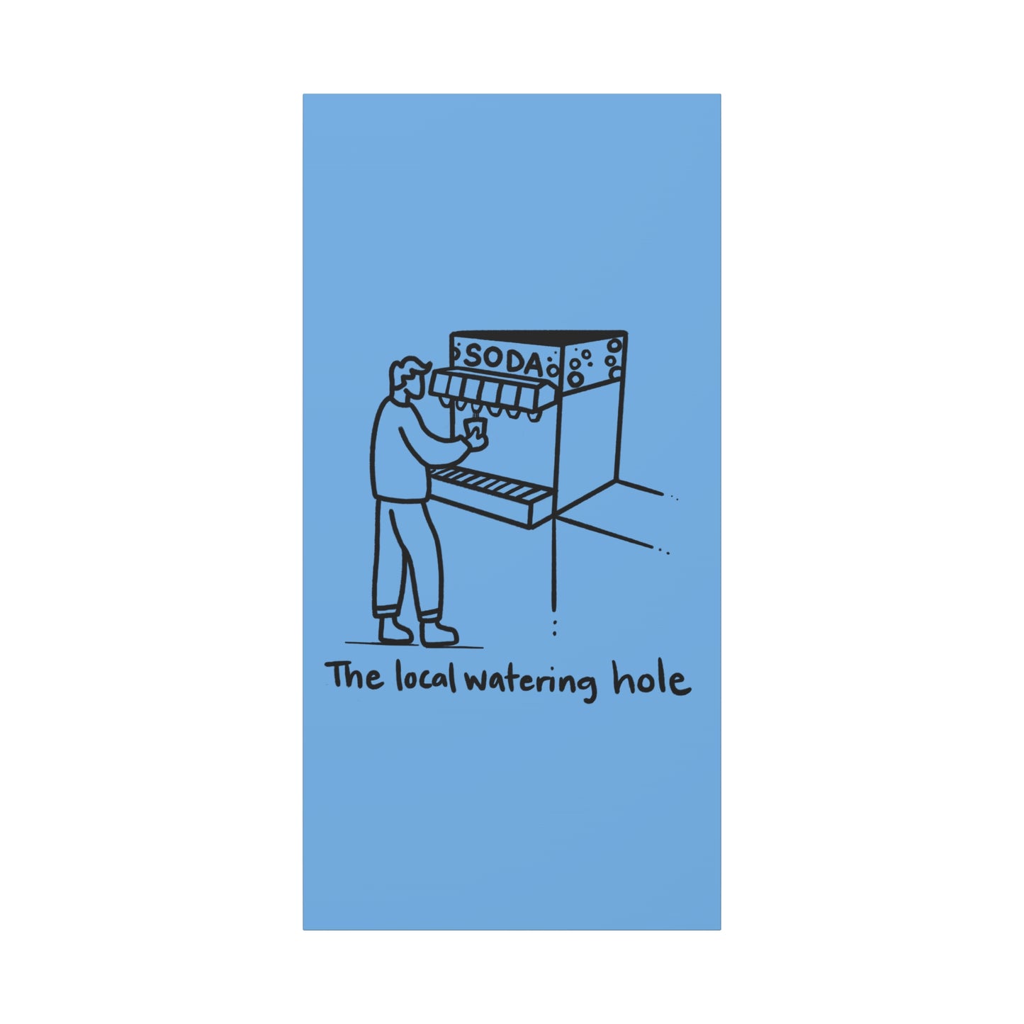 Local Watering Hole Canvas Print - Blue