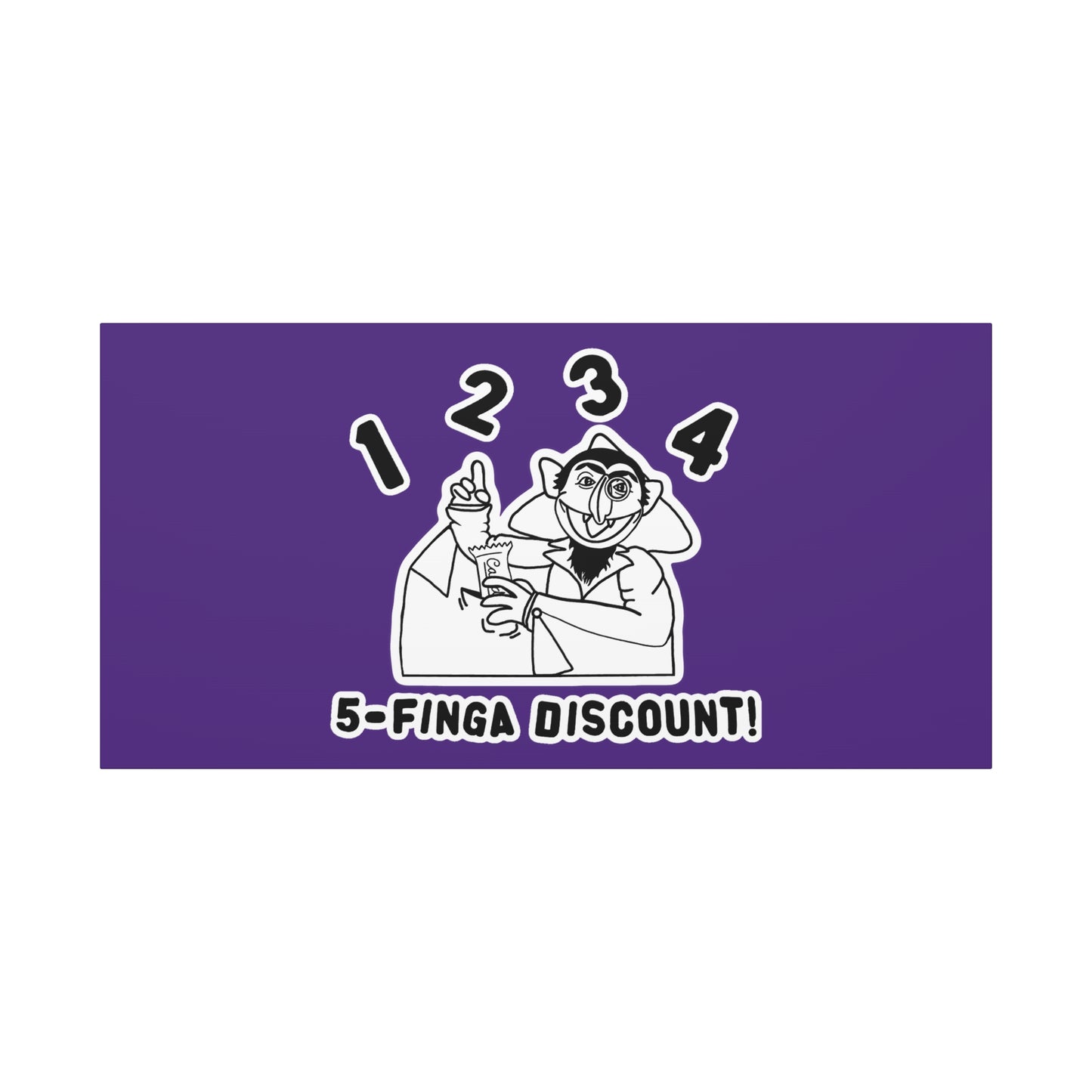 Five Finger Discount Outline Canvas Print Purple - Sesame Street The Count Parody Art Print