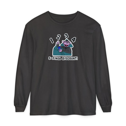 Five Finger Discount Long Sleeve Tee - Sesame Street The Count 5-Finger Discount Shirt