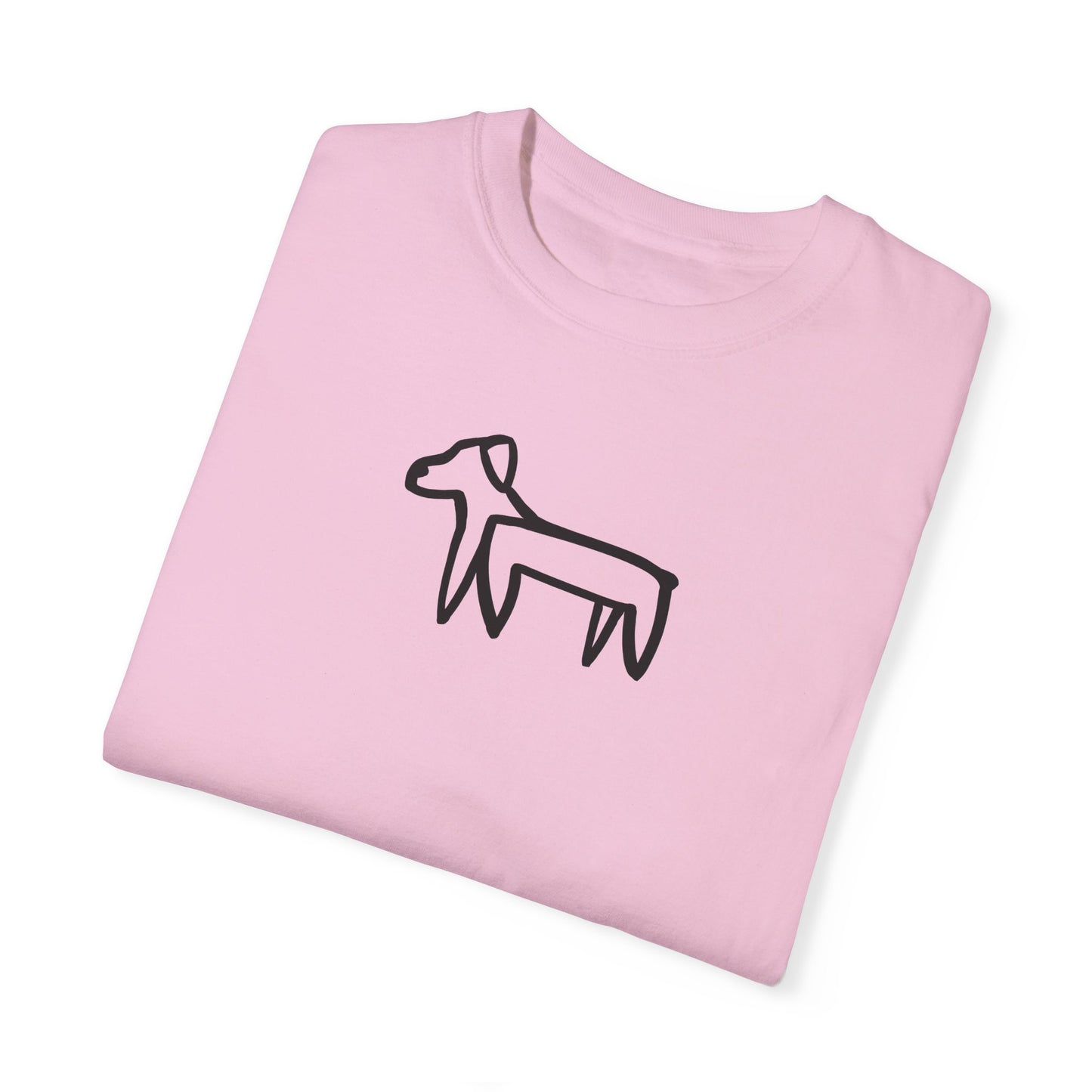 Dog Tee (Transparent Style Black Dog) - Dog Drawing Shirt