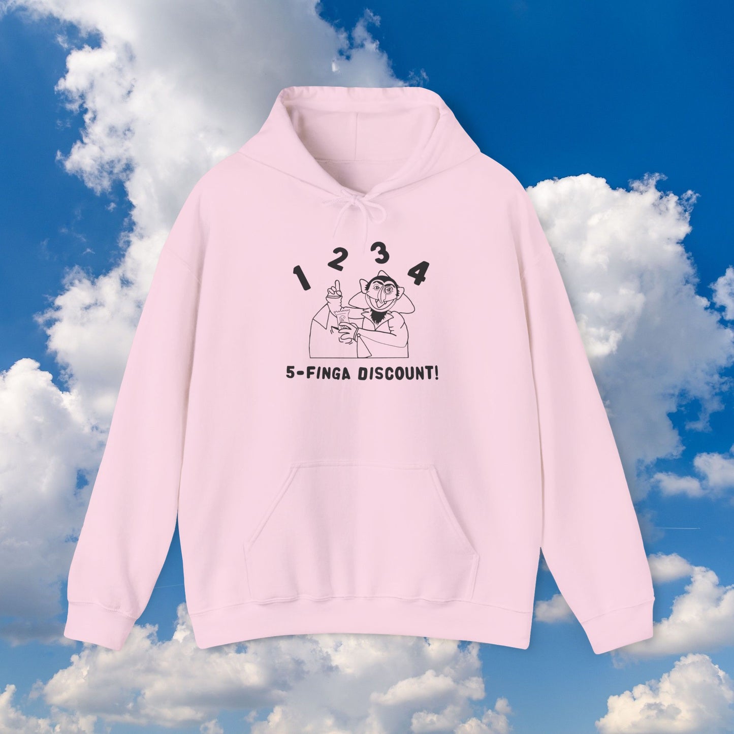 Five Finger Discount Outline Hoodie - Sesame Street The Count Parody Hooded Sweatshirt
