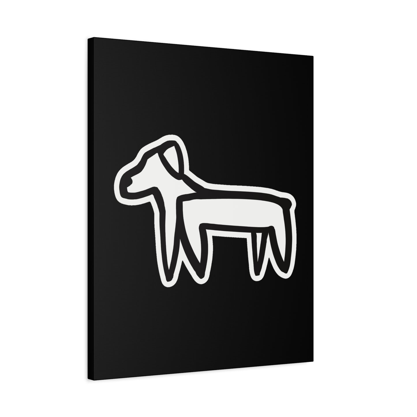 Dog Canvas Print on Black (Sticker Style Dog) - Dog Art Print