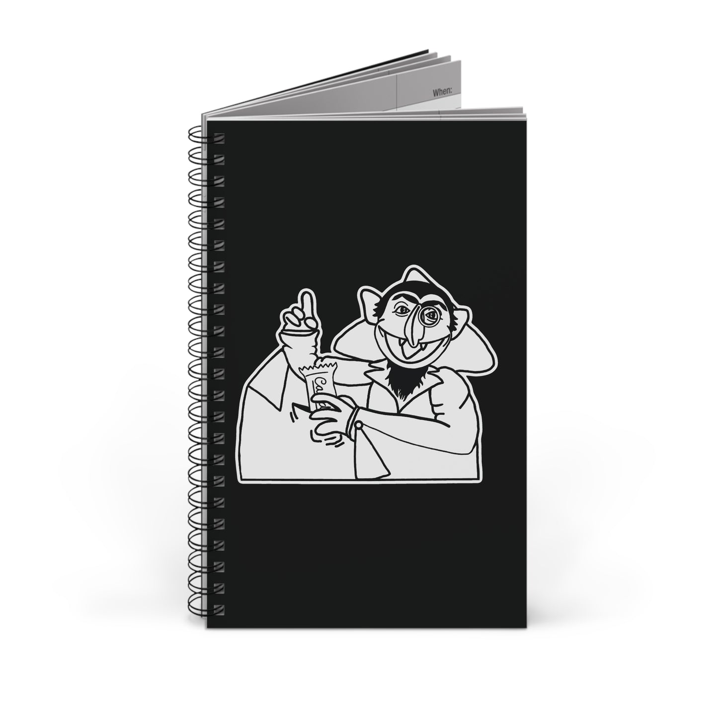 The Count Stealing Candy Outline Notebook Black and White - Sesame Street The Count Parody Notebook
