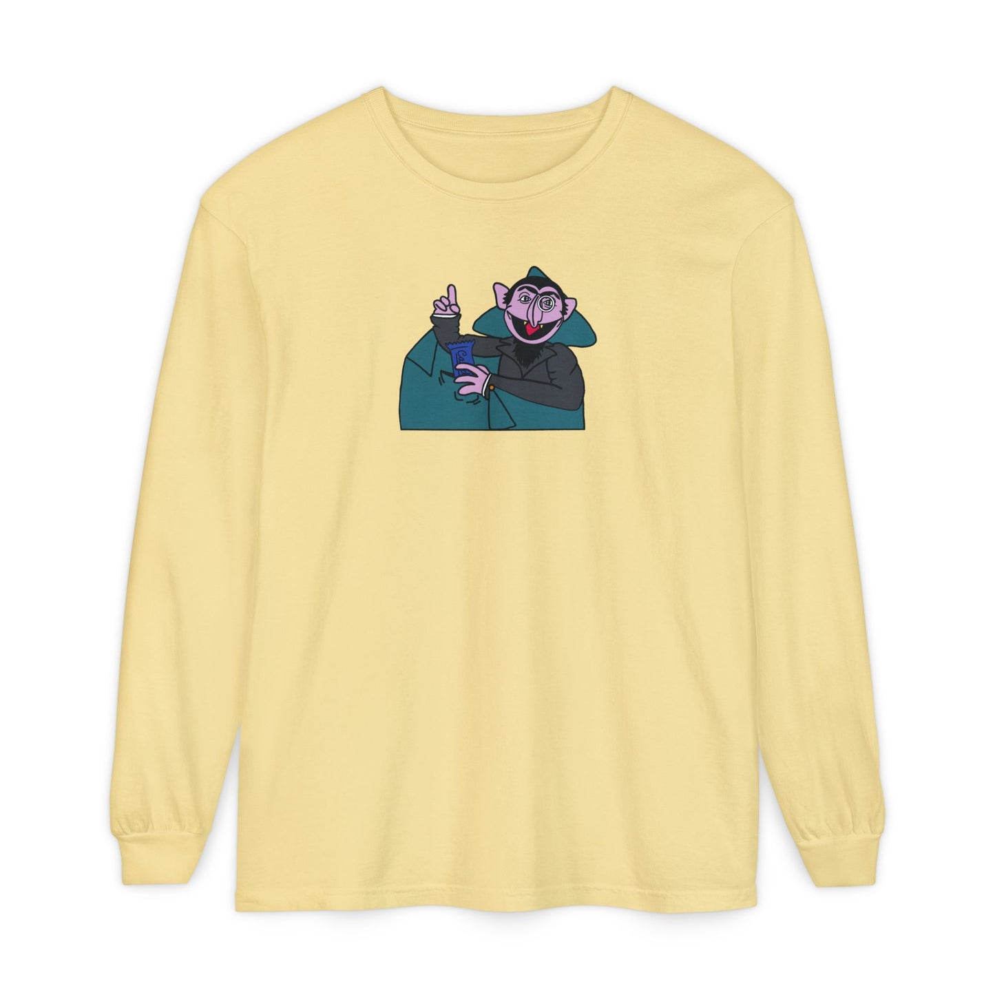 The Count Stealing Candy Long Sleeve - Sesame Street The Count Parody Long Sleeve Shirt