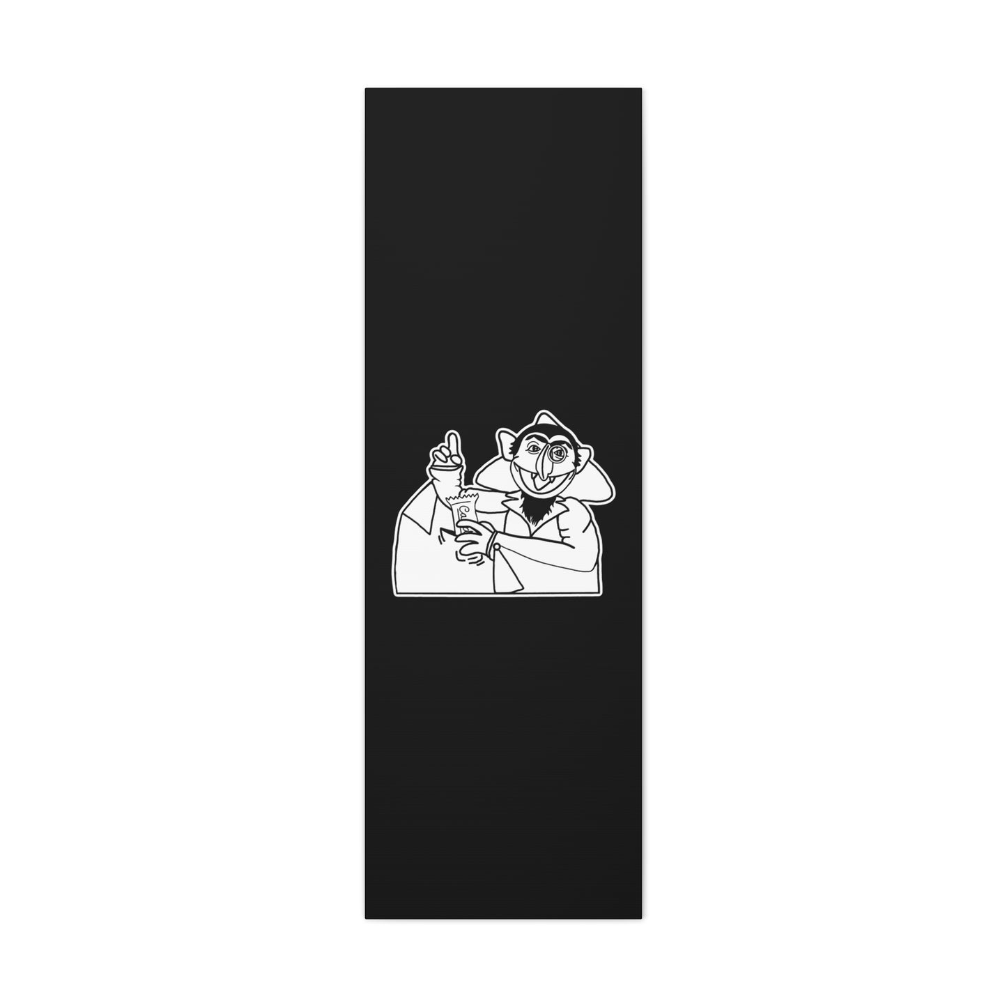 The Count Stealing Candy Outline Canvas Print Black - Sesame Street The Count Parody Canvas Art