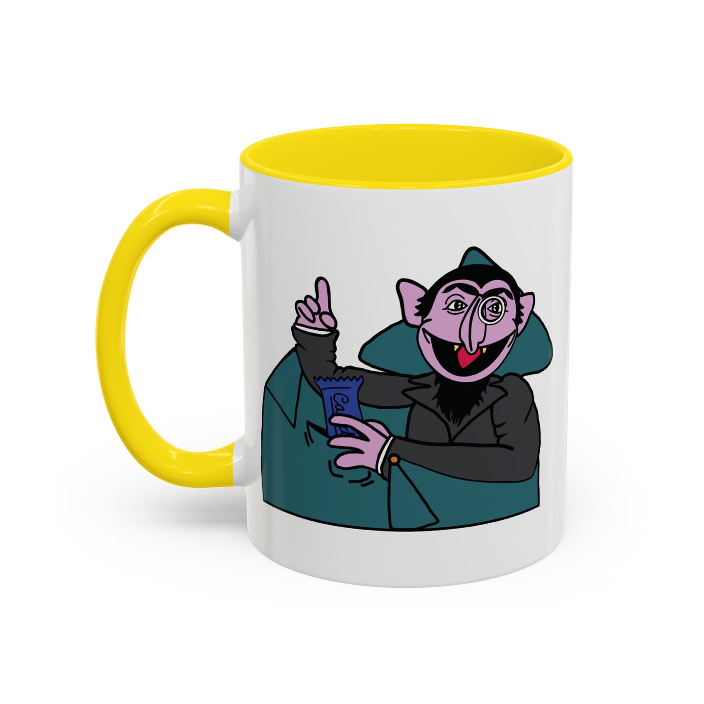 The Count Stealing Candy Accent Mug - Sesame Street The Count Parody Coffee Mug