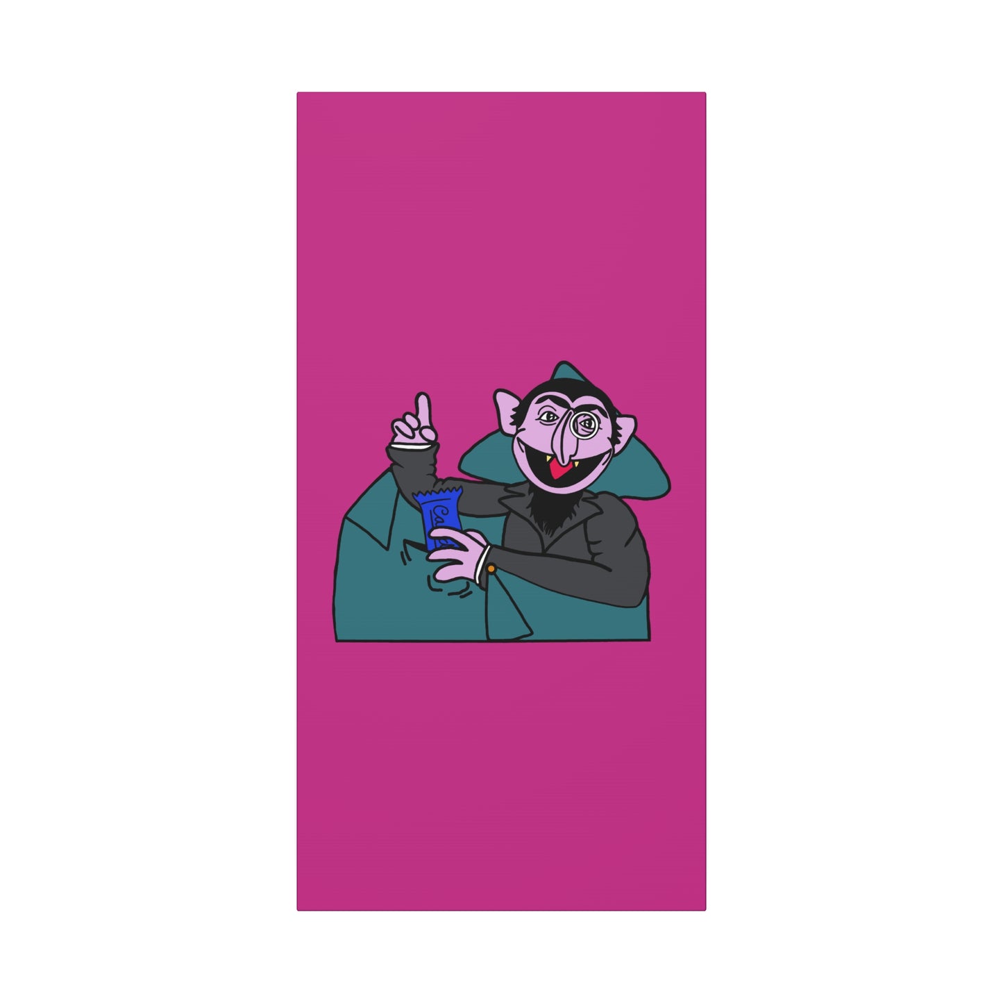 The Count Stealing Candy Canvas Print Pink - Sesame Street The Count Parody Art