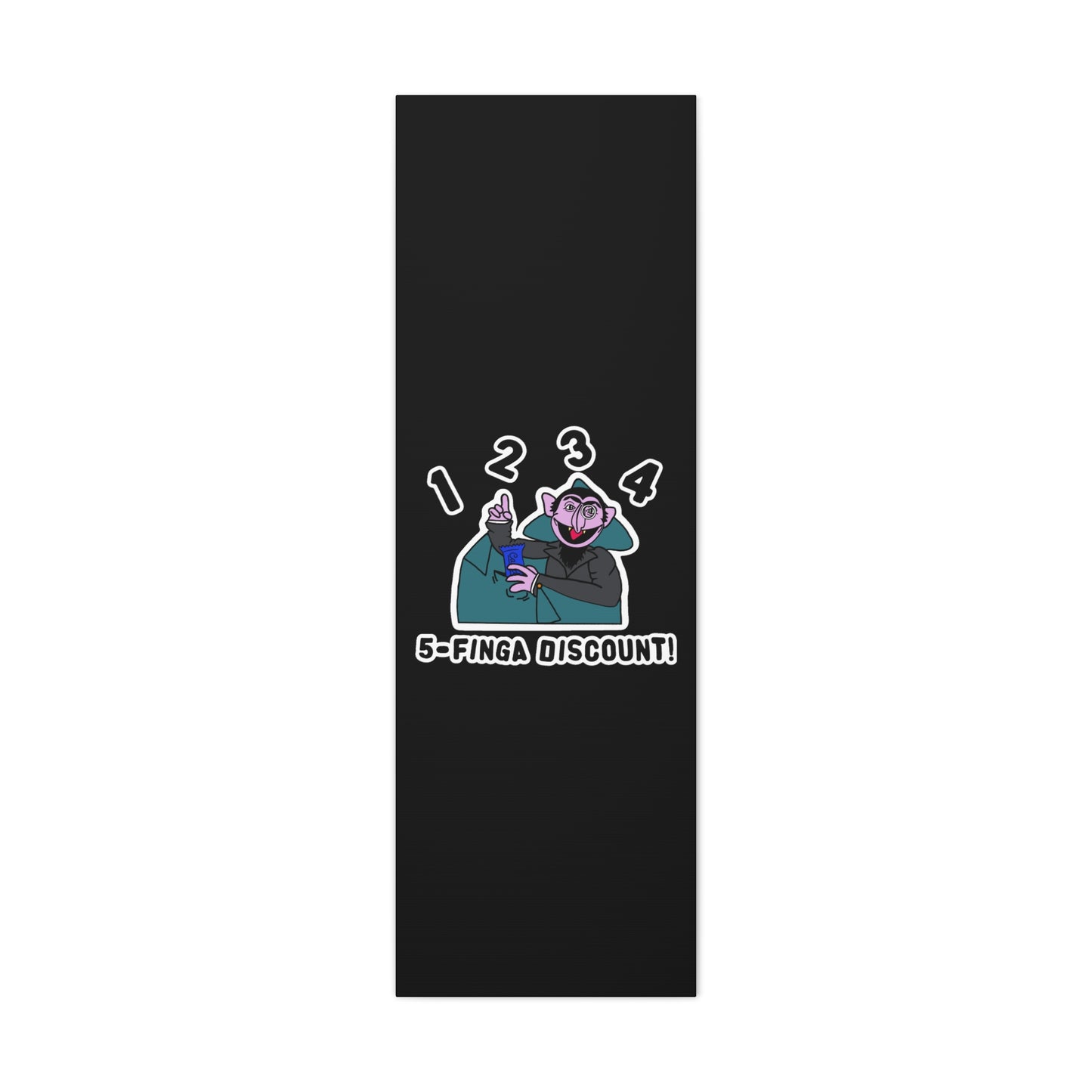 Five Finger Discount Canvas Print Black - Sesame Street The Count Parody Art Print