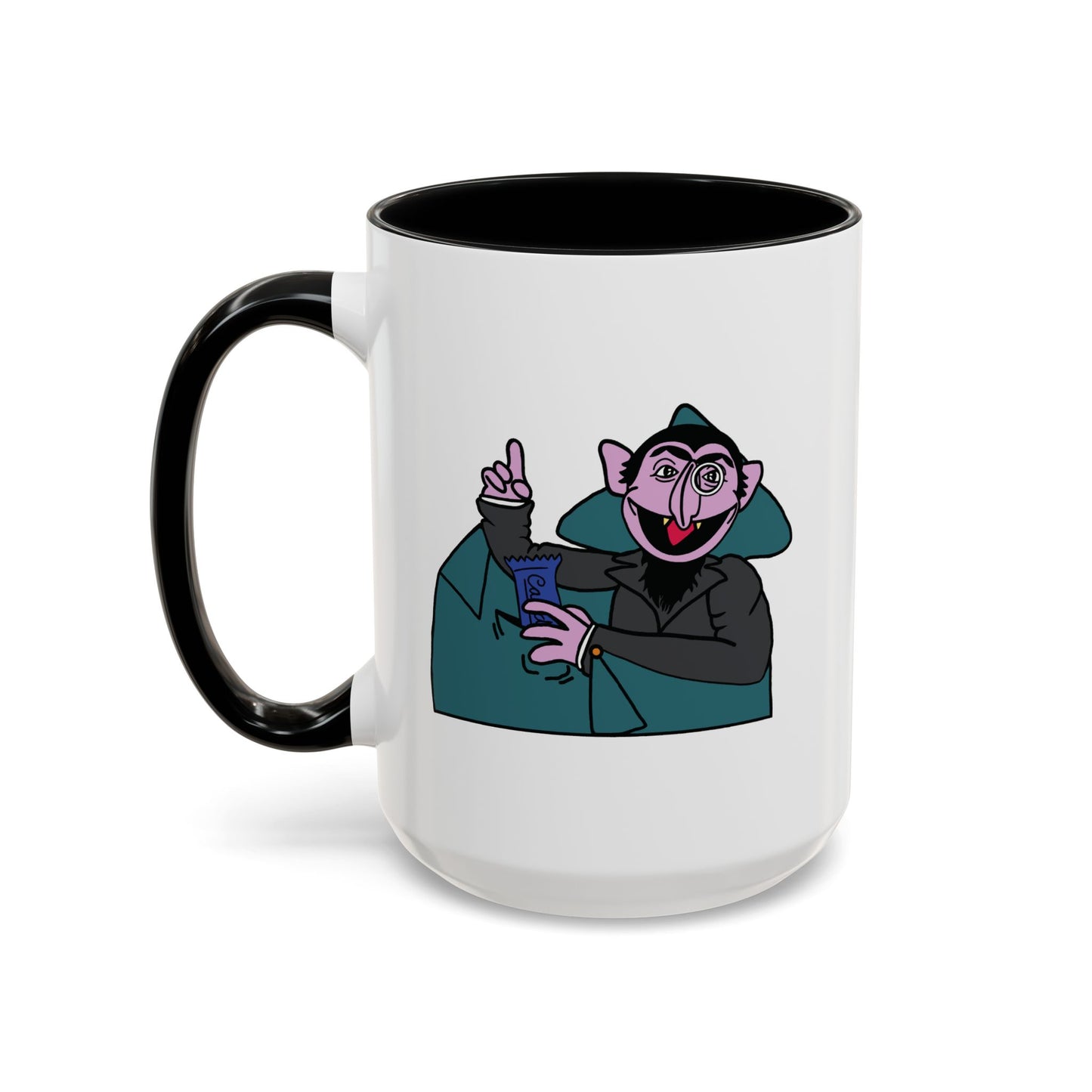 The Count Stealing Candy Accent Mug - Sesame Street The Count Parody Coffee Mug