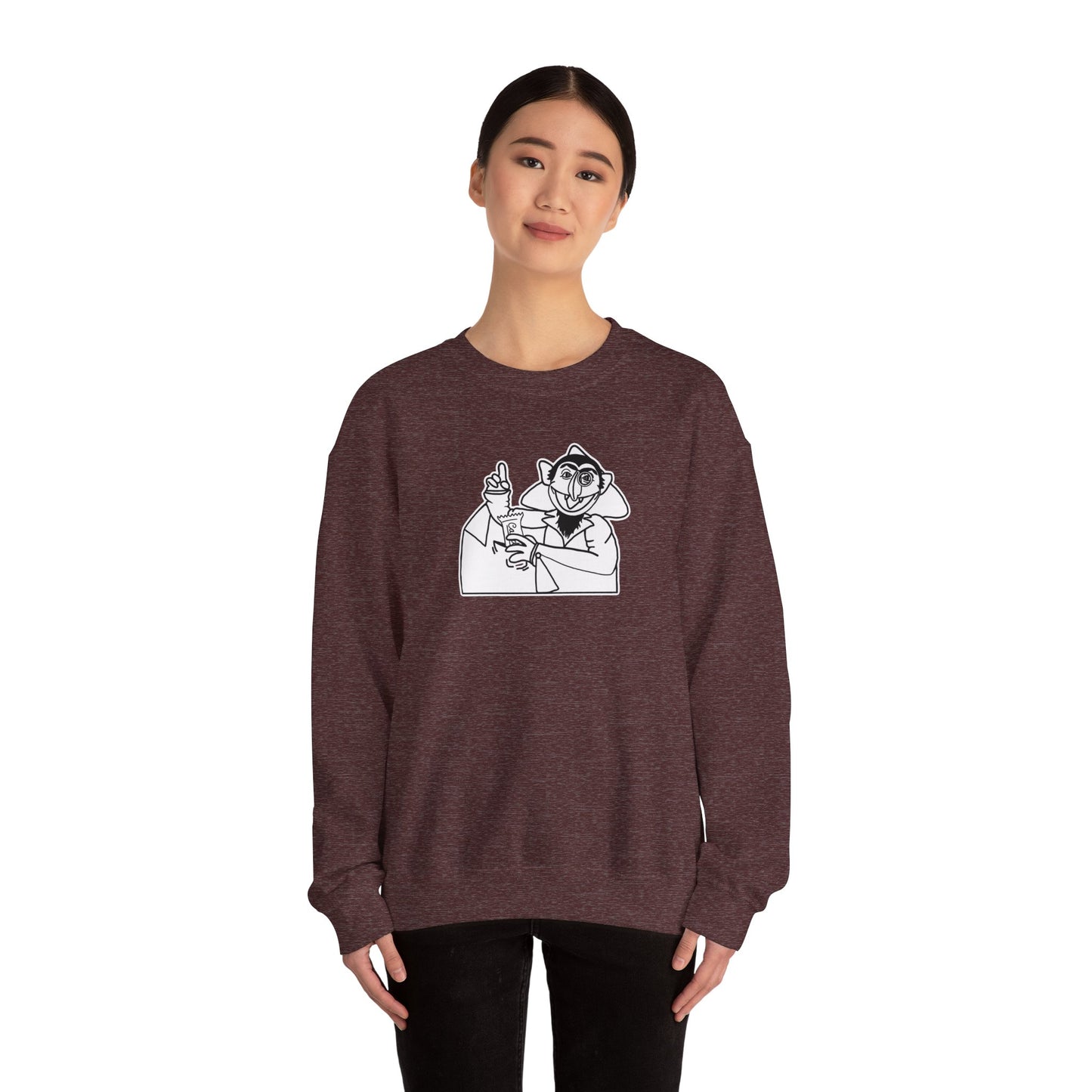 The Count Stealing Candy Outline Sweatshirt - Sesame Street The Count Parody Sweatshirt
