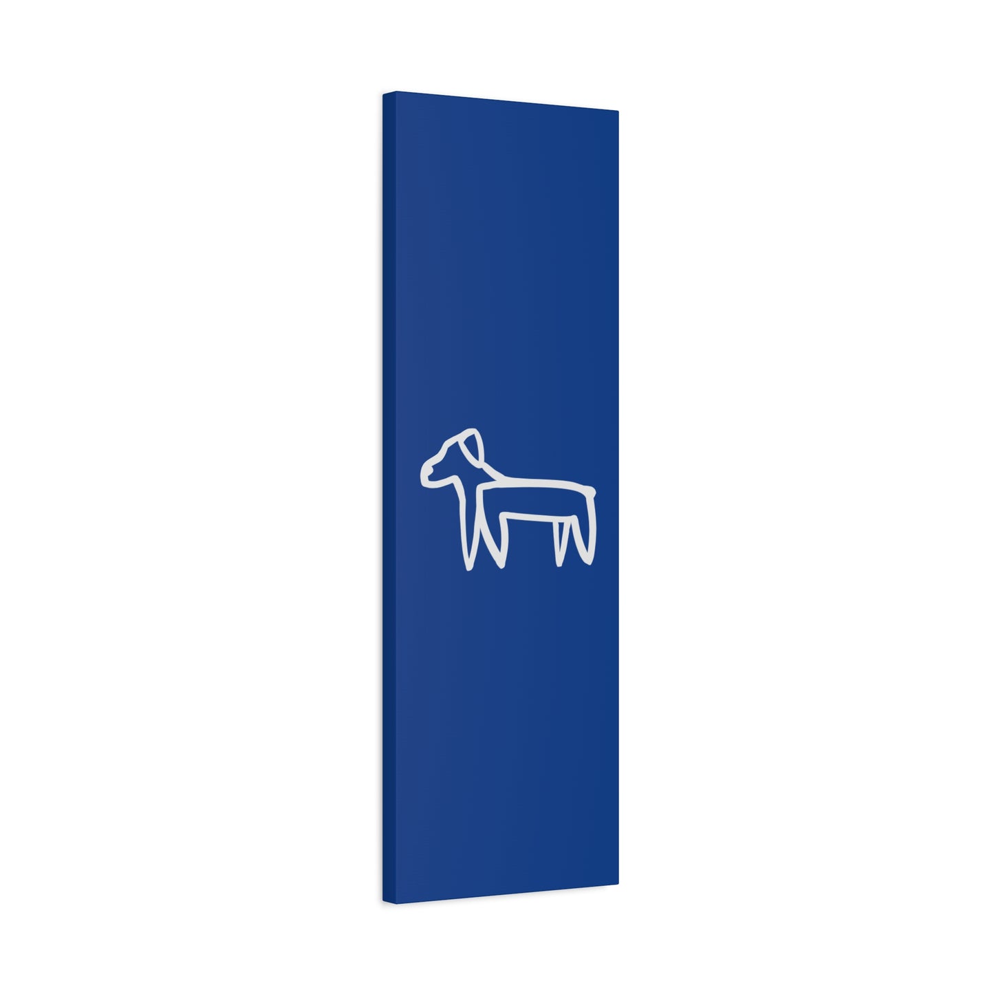 Dog Canvas Print on Blue (Transparent Style White Dog) - Dog Art Print
