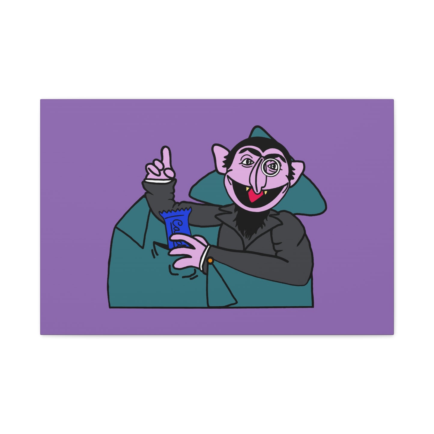 The Count Stealing Candy Canvas Print Light Purple - Sesame Street The Count Canvas Art