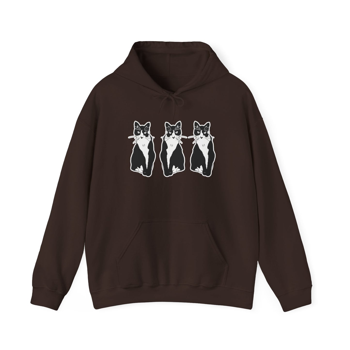 Cat x3 Hoodie (Sticker Style Cat) - Cat Hooded Sweatshirt