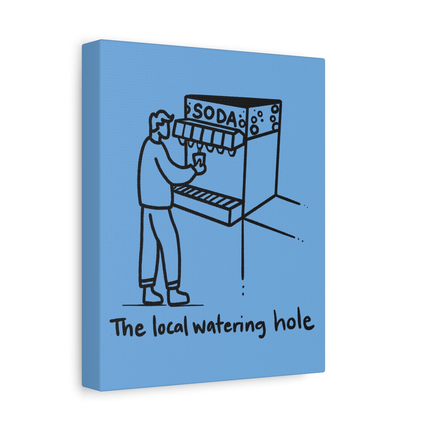 Local Watering Hole Canvas Print - Blue