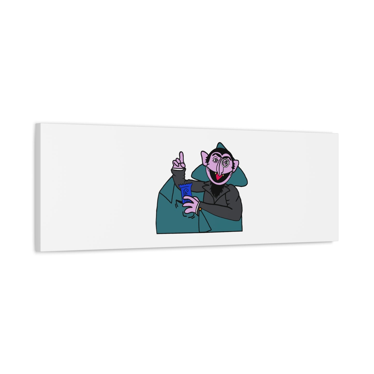 The Count Stealing Candy Canvas Print White - Sesame Street The Count Parody Art