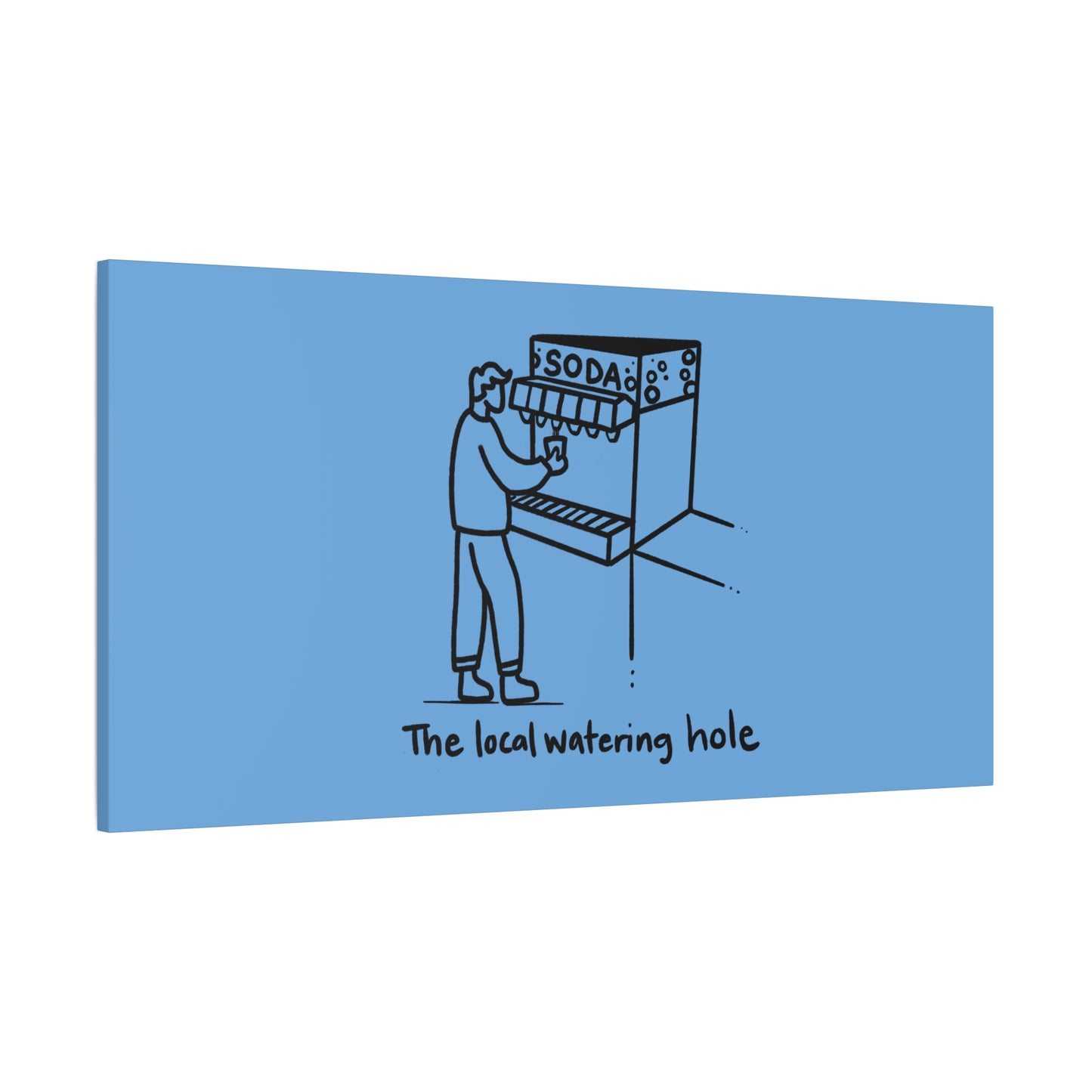 Local Watering Hole Canvas Print - Blue