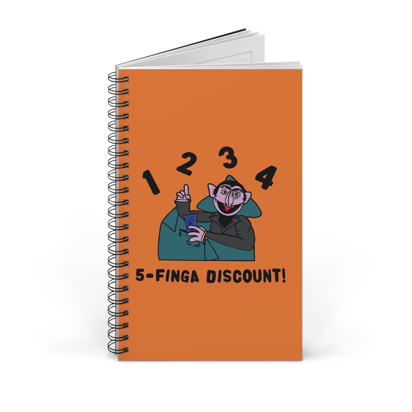 Five Finger Discount Notebook Light Orange - Sesame Street The Count Parody Notebook