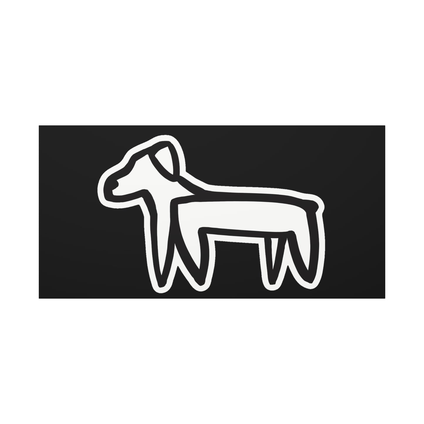 Dog Canvas Print on Black (Sticker Style Dog) - Dog Art Print