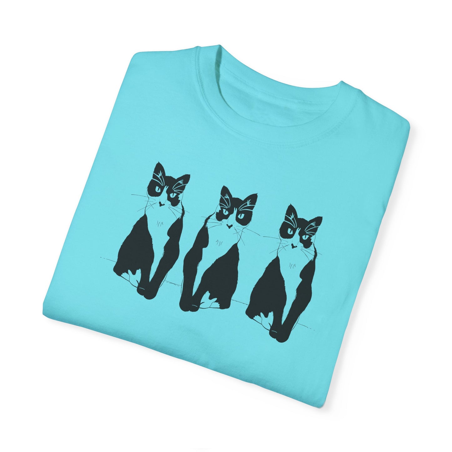 Cat x3 Tee (Transparent Style Cat) - Cat Drawing Shirt