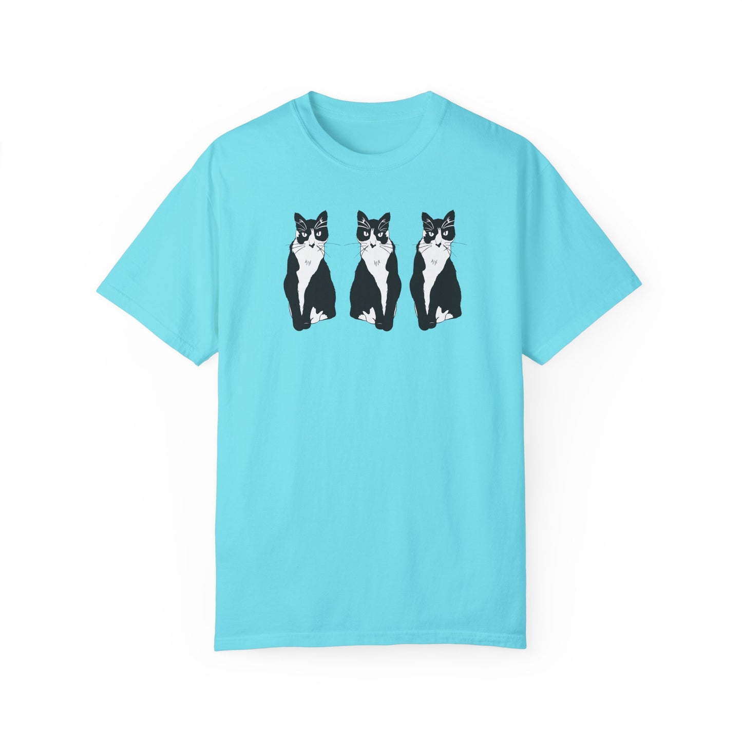 Cat x3 Tee (B&W Style Cat) - Cat Drawing Shirt