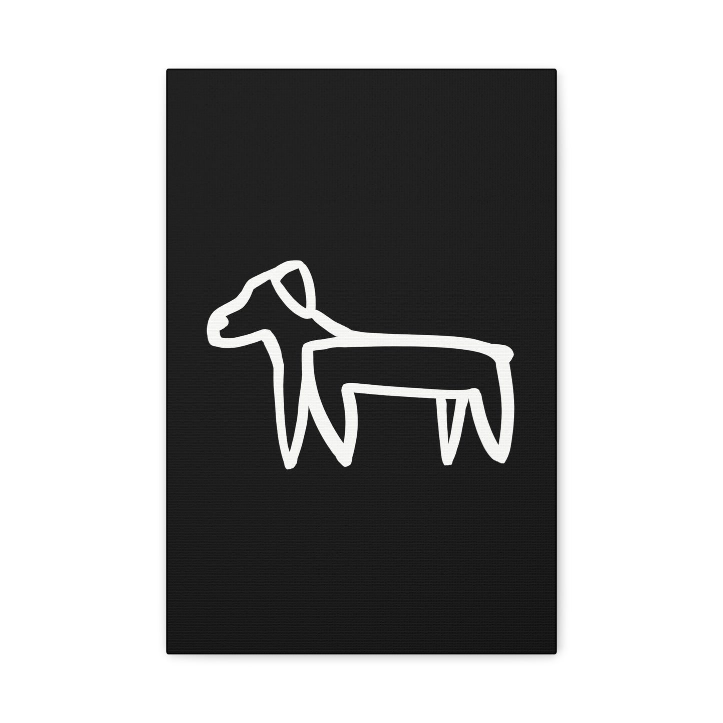 Dog Canvas Print on Black (Transparent Style White Dog) - Dog Art Print