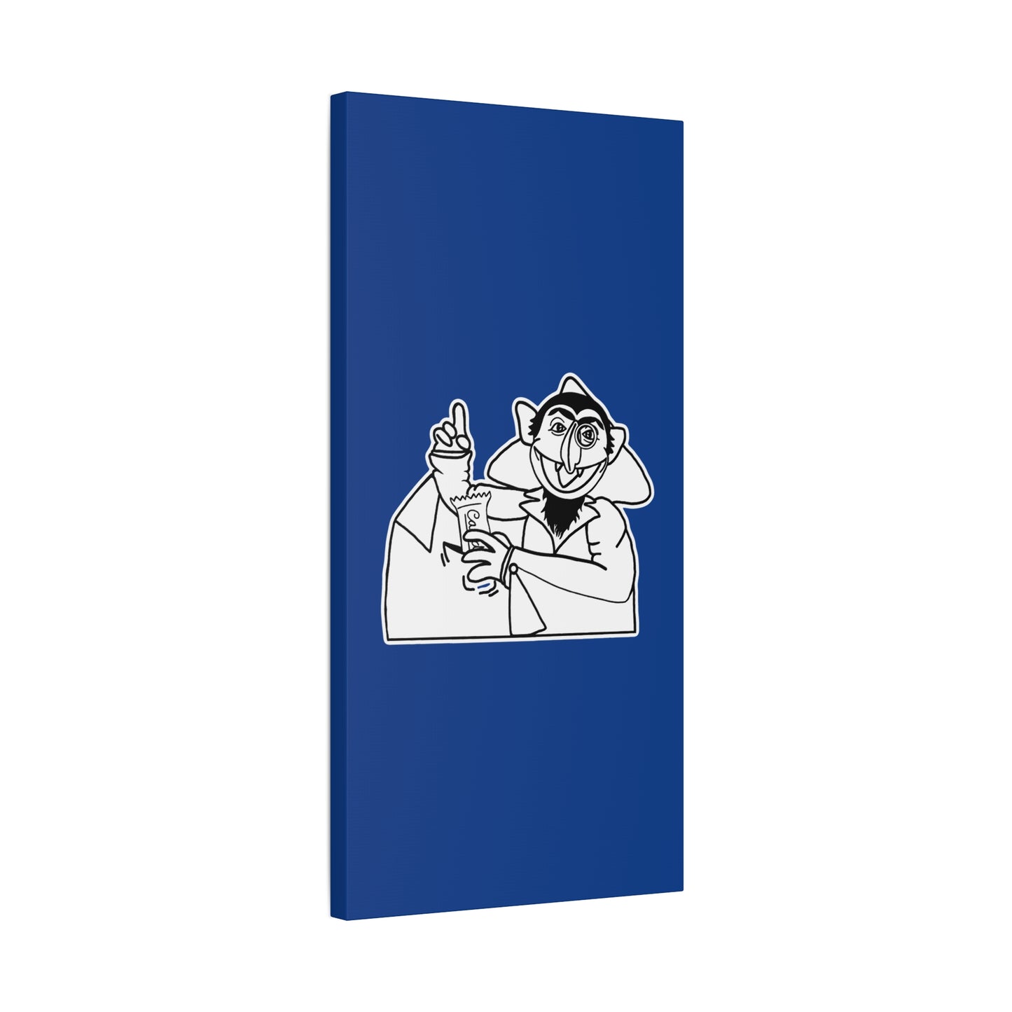 The Count Stealing Candy Outline Canvas Print Dark Blue - Sesame Street The Count Parody Art