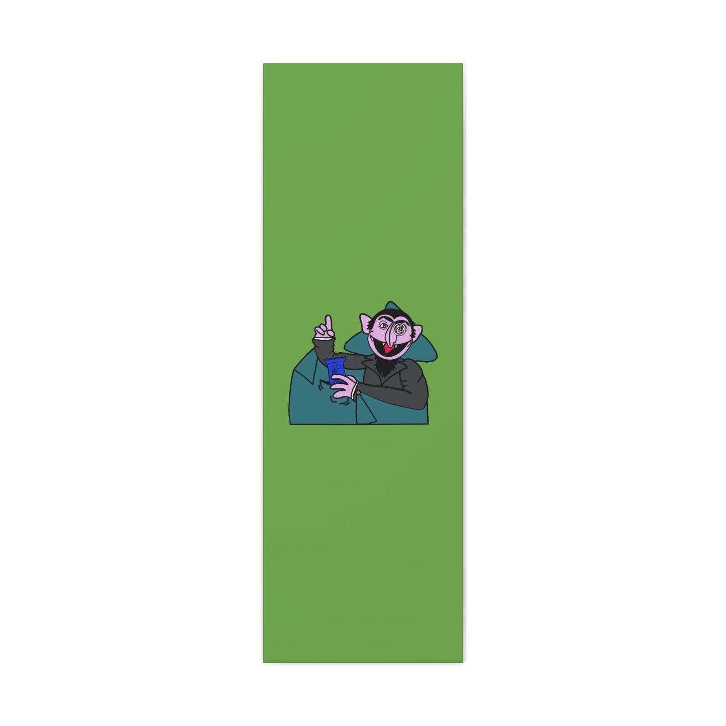 The Count Stealing Candy Canvas Print Green - Sesame Street The Count Parody Art