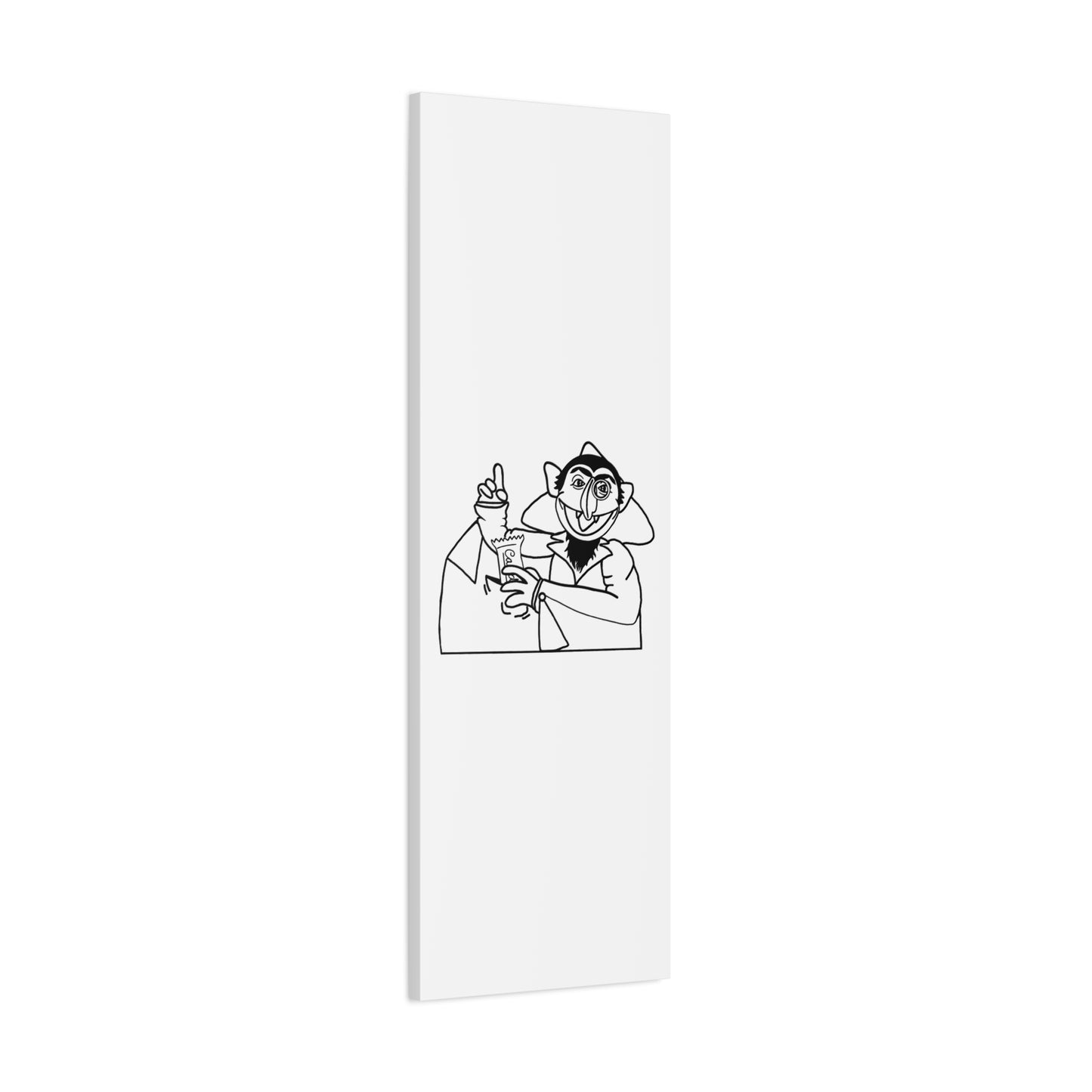 The Count Stealing Candy Outline Canvas Print White - Sesame Street The Count Parody Art