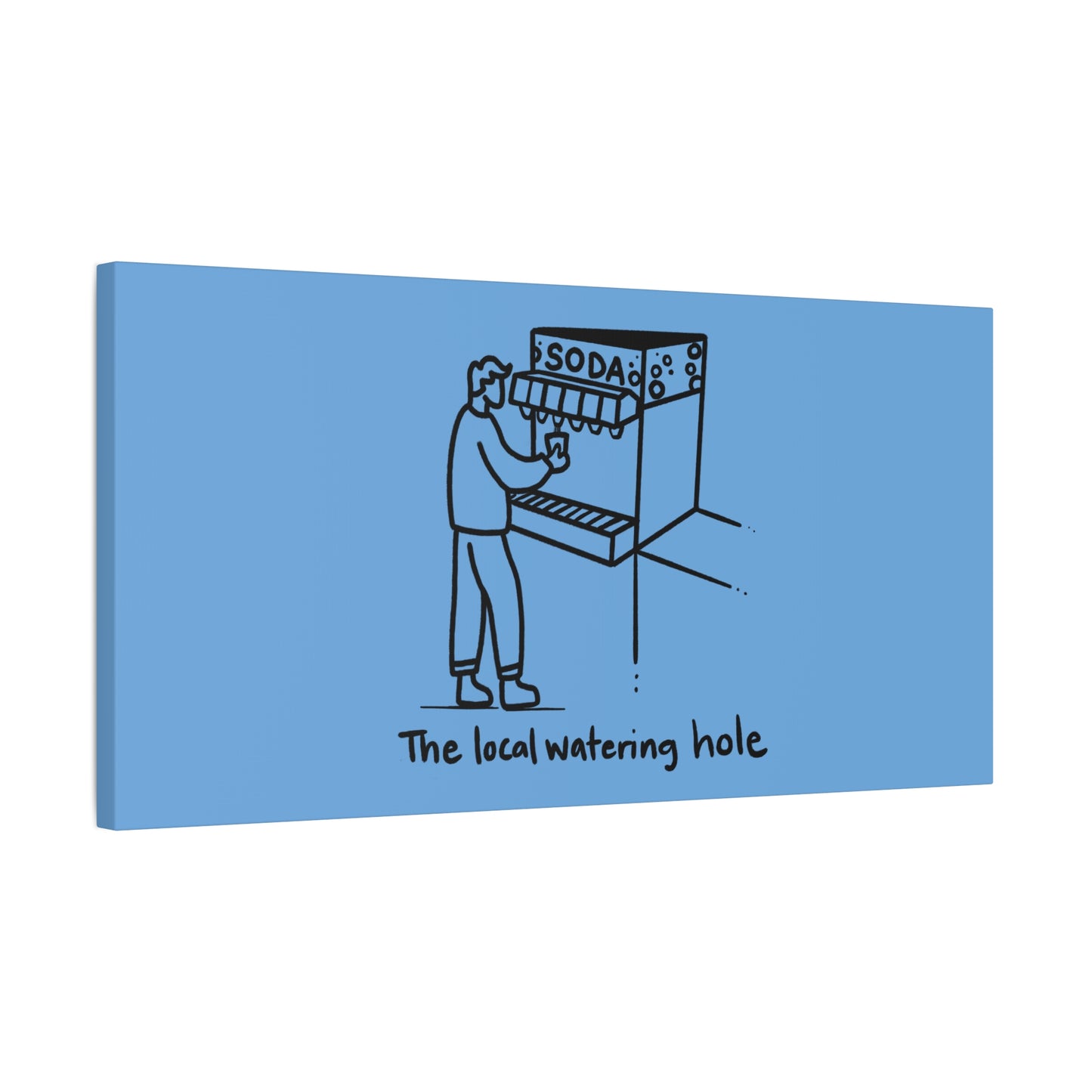 Local Watering Hole Canvas Print - Blue