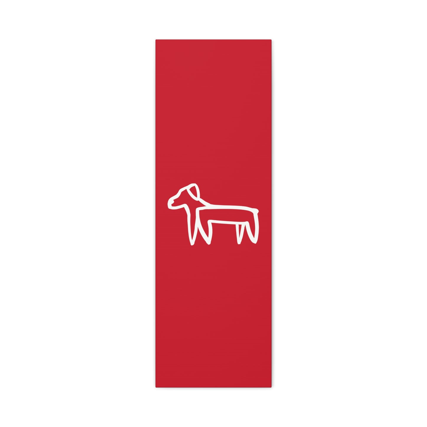 Dog Canvas Print on Red (Transparent Style White Dog) - Dog Art Print