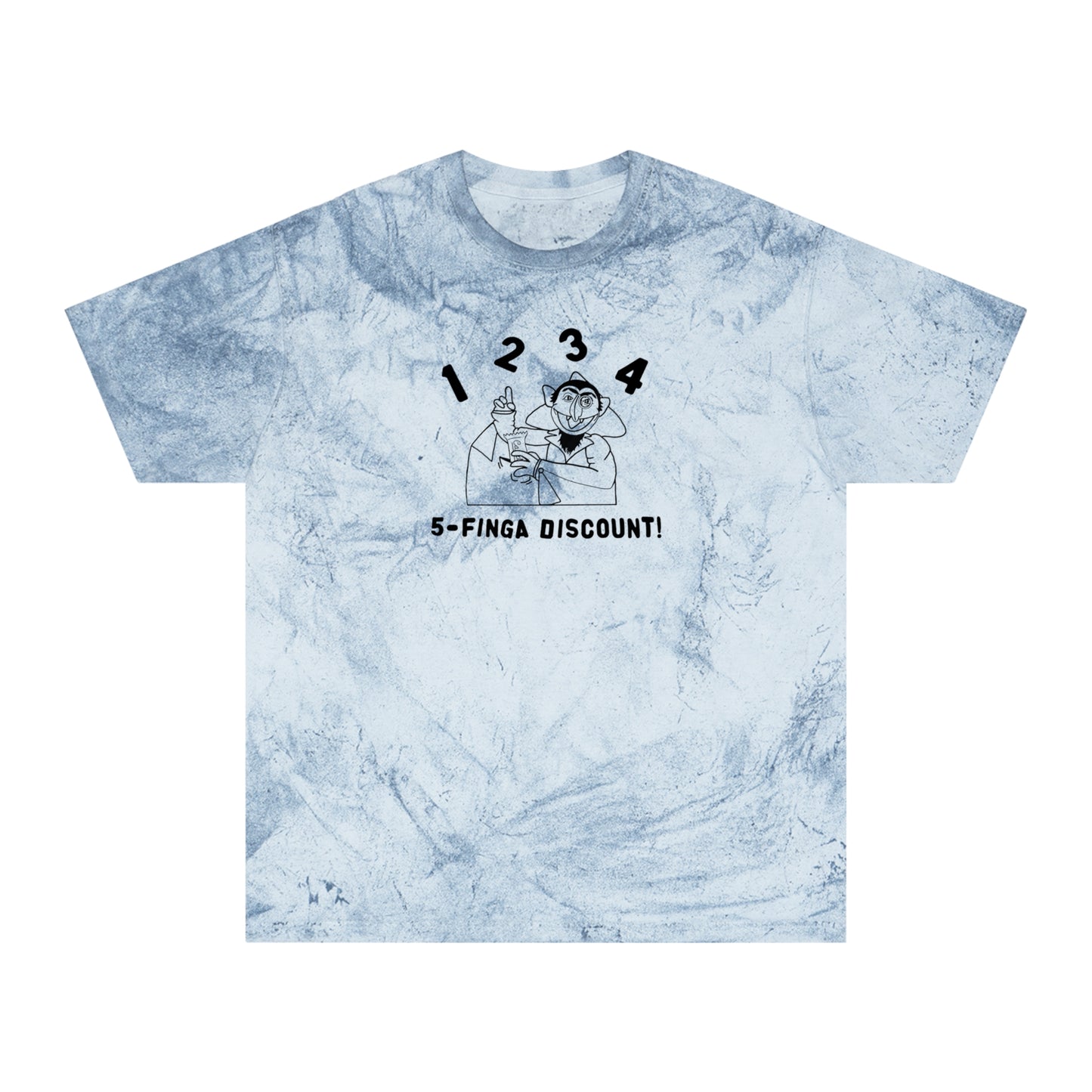 Five Finger Discount Outline Color Blast Tee - Sesame Street The Count Parody Shirt