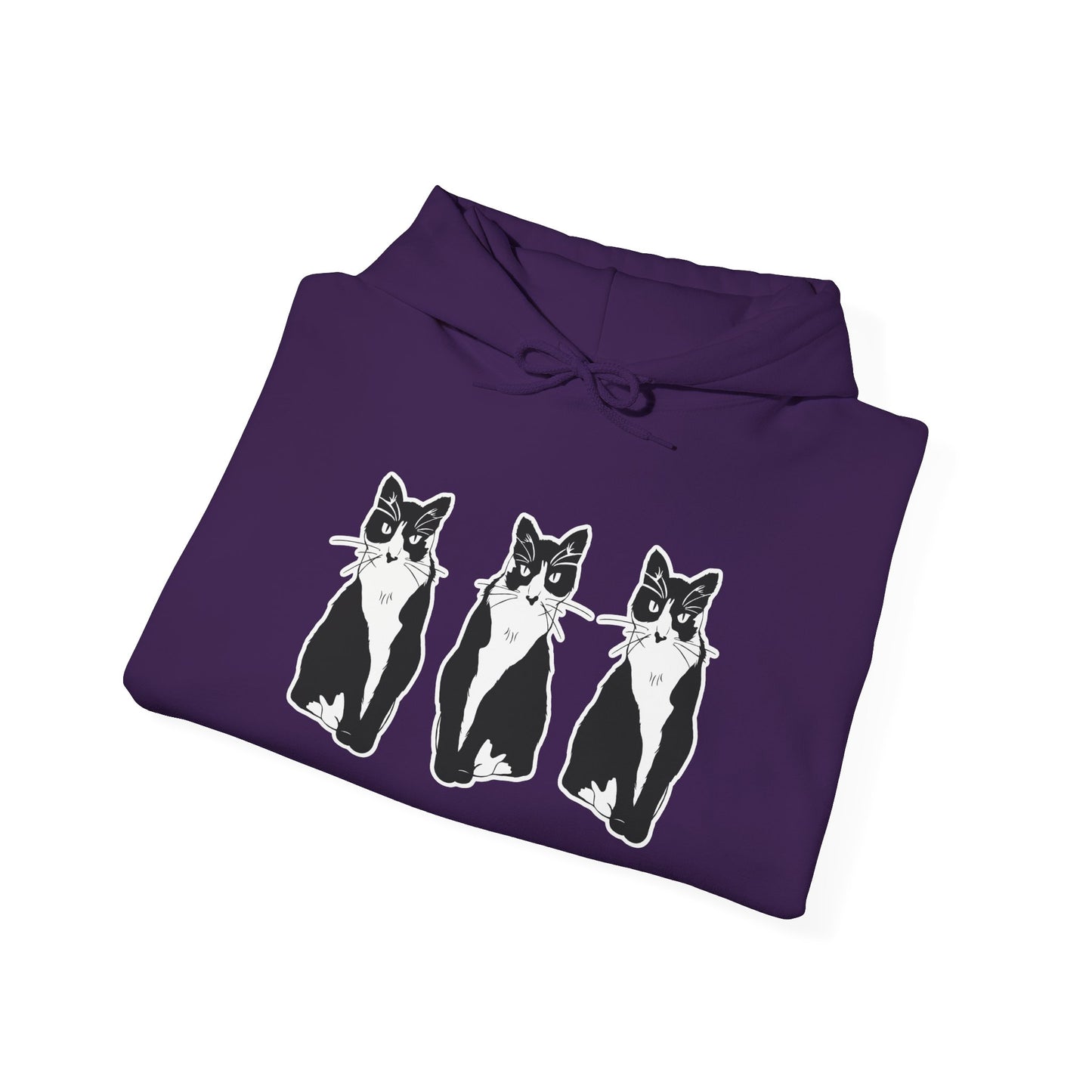 Cat x3 Hoodie (Sticker Style Cat) - Cat Hooded Sweatshirt