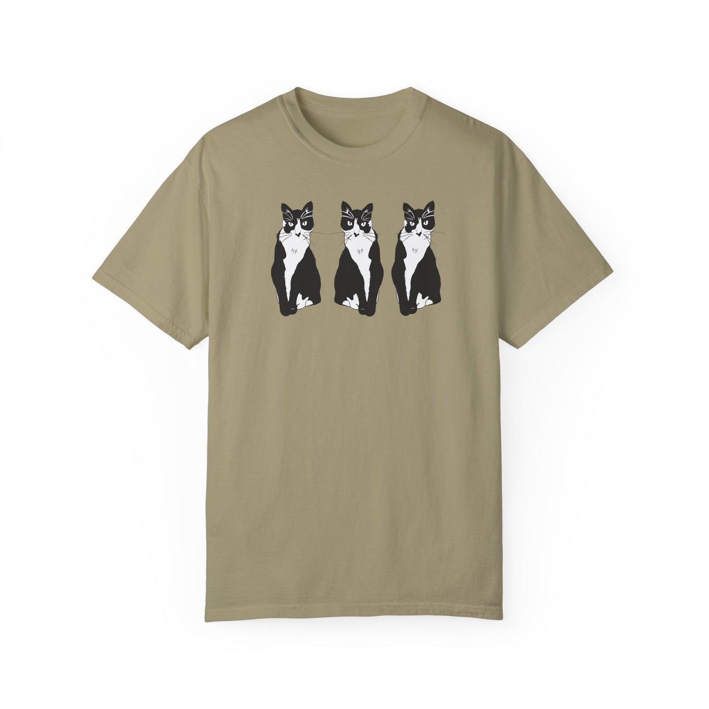 Cat x3 Tee (B&W Style Cat) - Cat Drawing Shirt