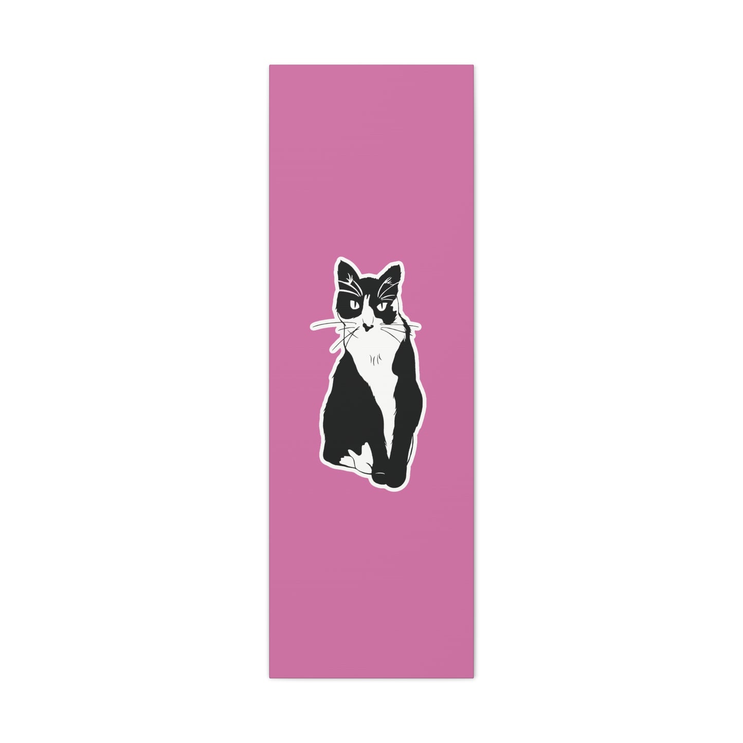 Cat Canvas on Light Pink (Sticker Style Cat) - Cat Drawing Art