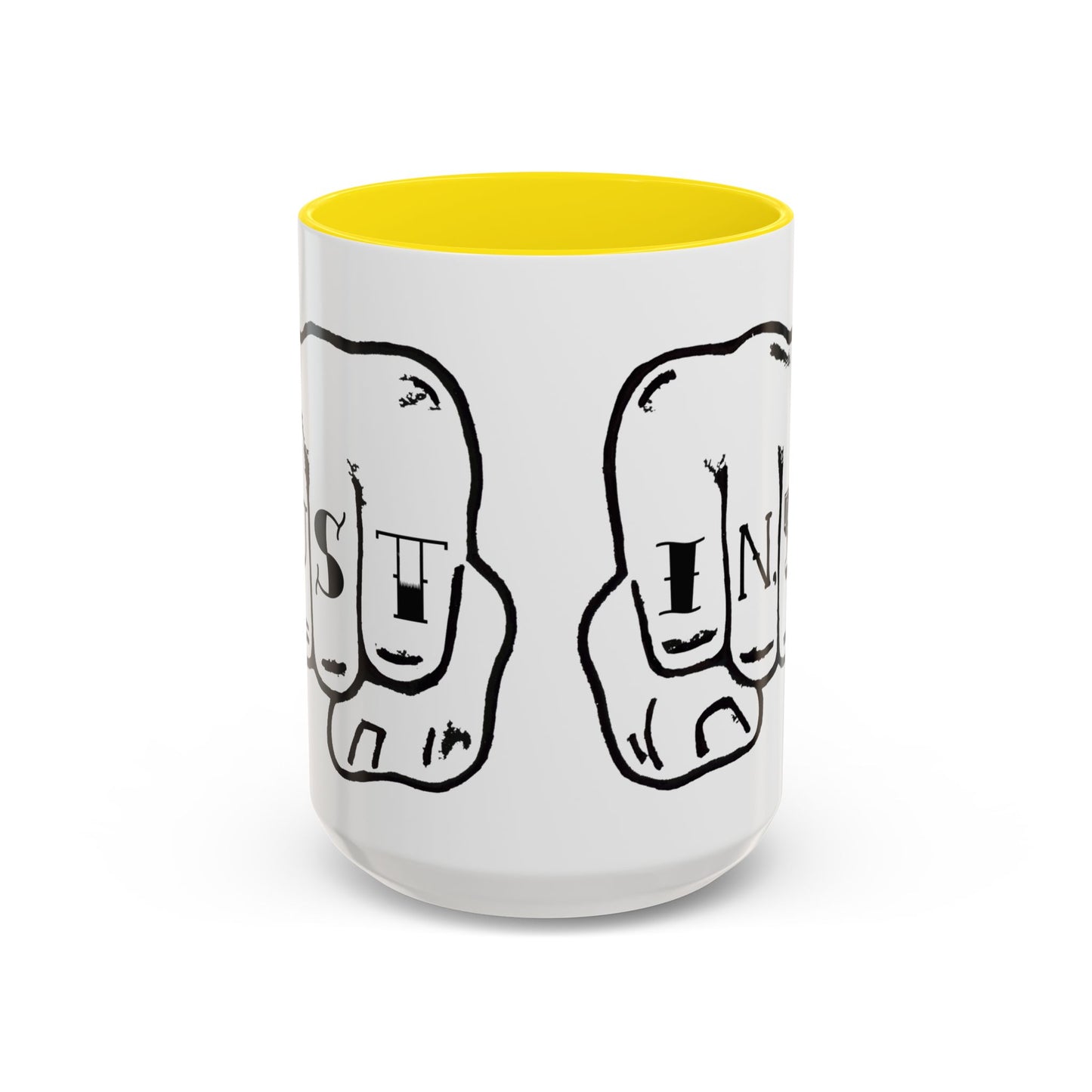 Austin Knuckle Tats Tattooed Fists Accent Mug Giant Fists Edition