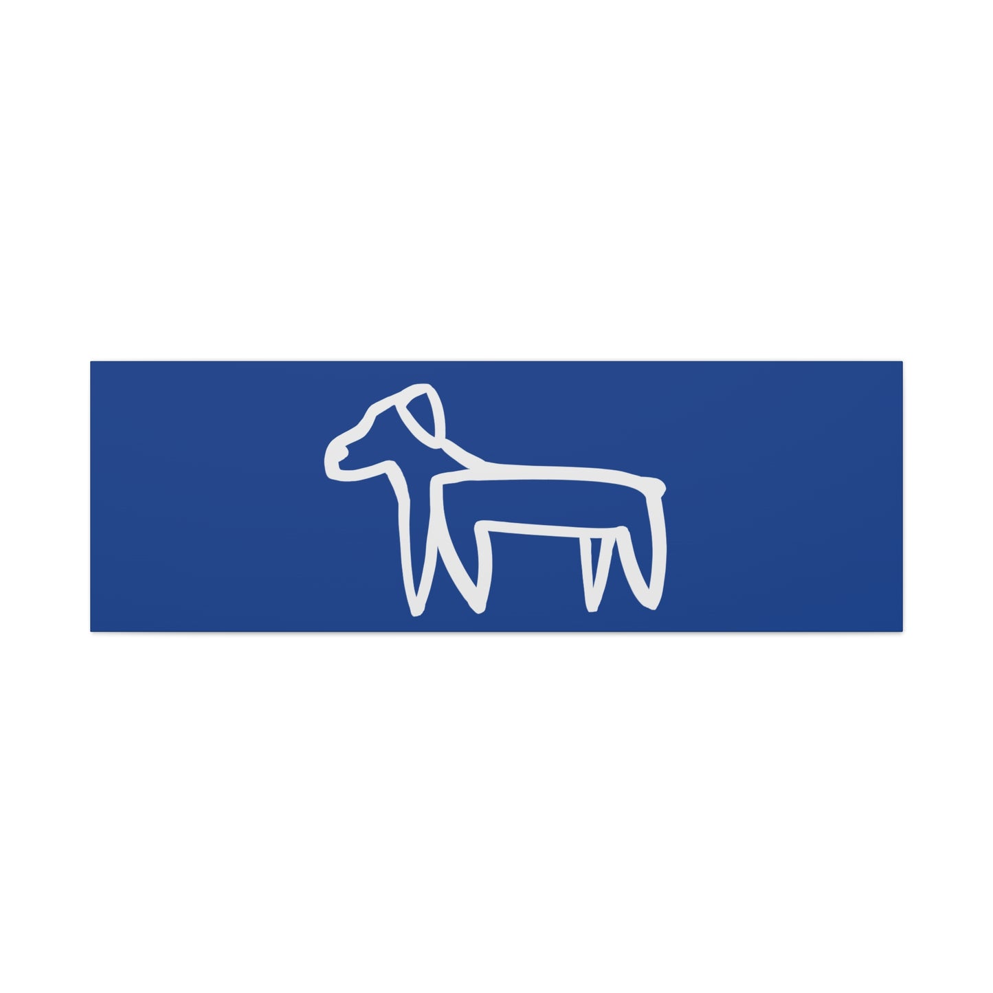 Dog Canvas Print on Blue (Transparent Style White Dog) - Dog Art Print