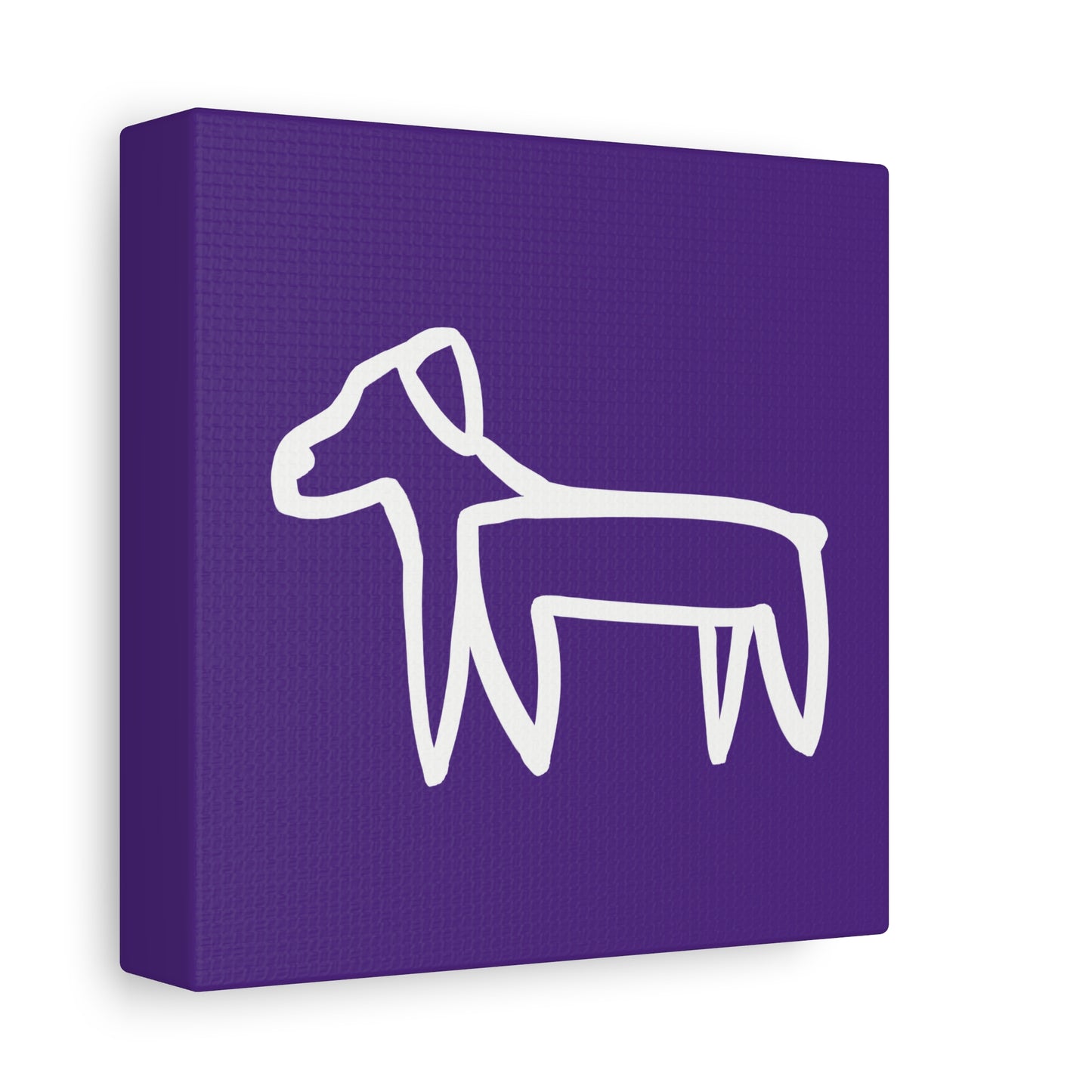 Dog Canvas Print on Purple (Transparent Style White Dog) - Dog Art Print