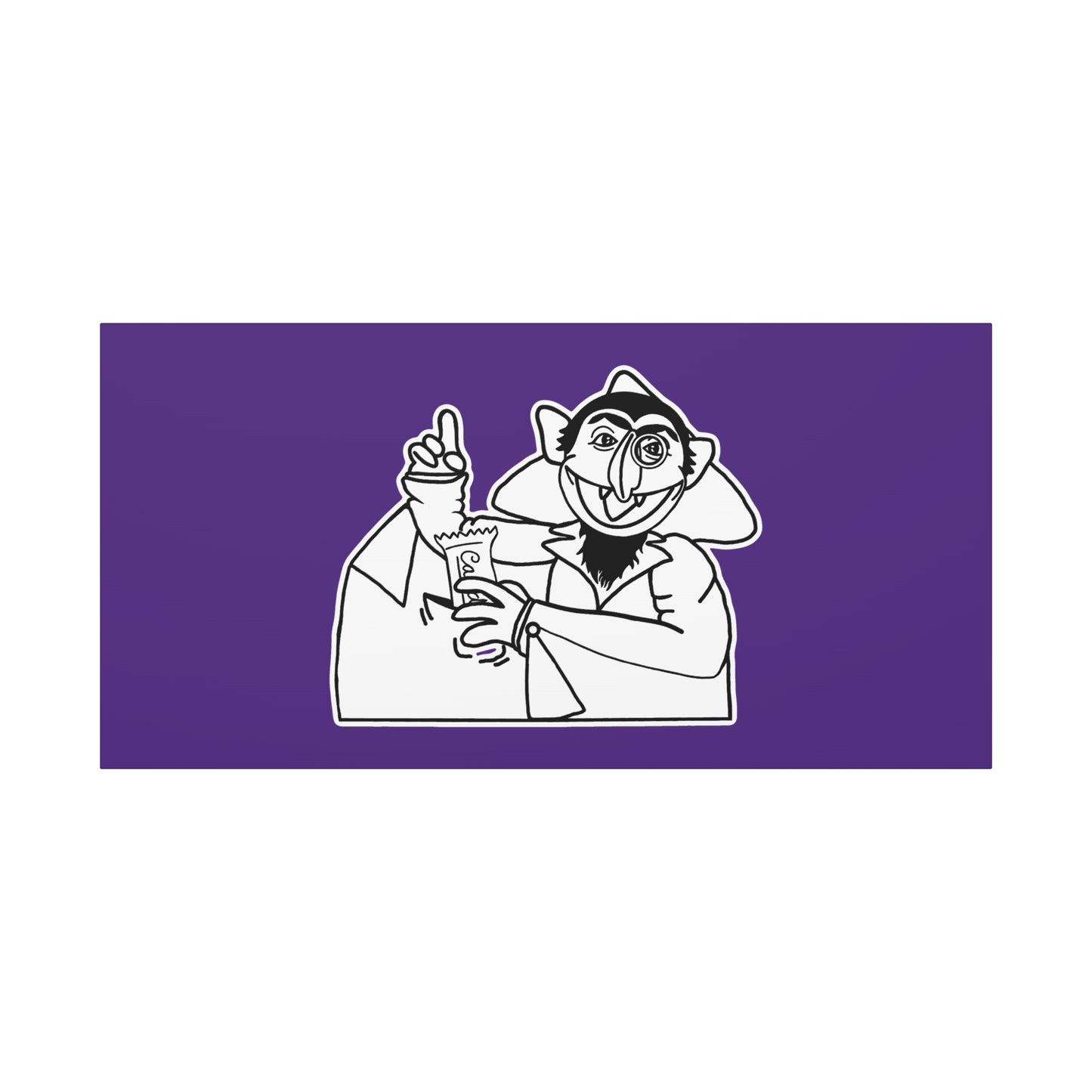 The Count Stealing Candy Outline Canvas Print Purple - Sesame Street The Count Parody Art