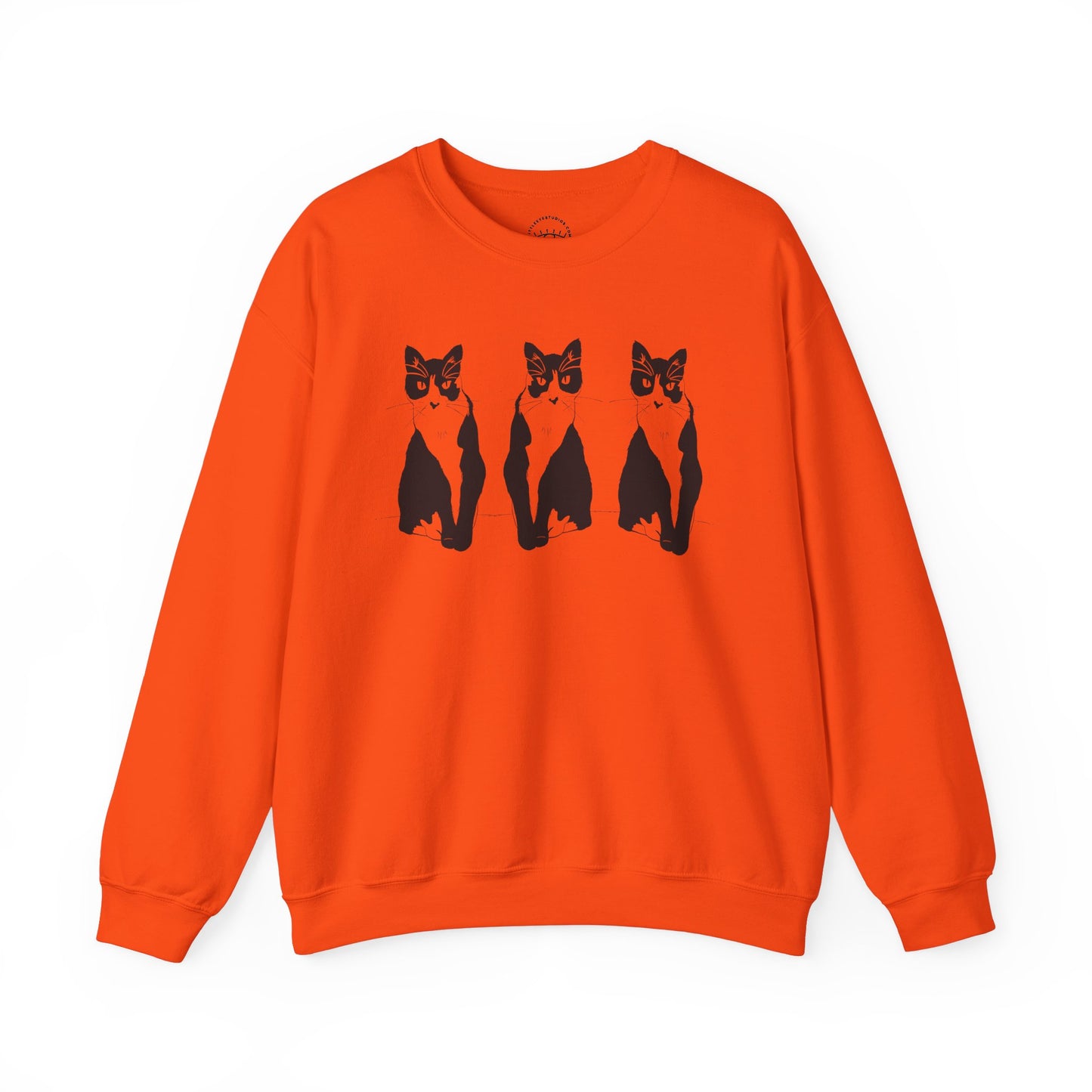 Cat x3 Sweatshirt (Transparent Style Cat) - Cat Drawing Sweatshirt