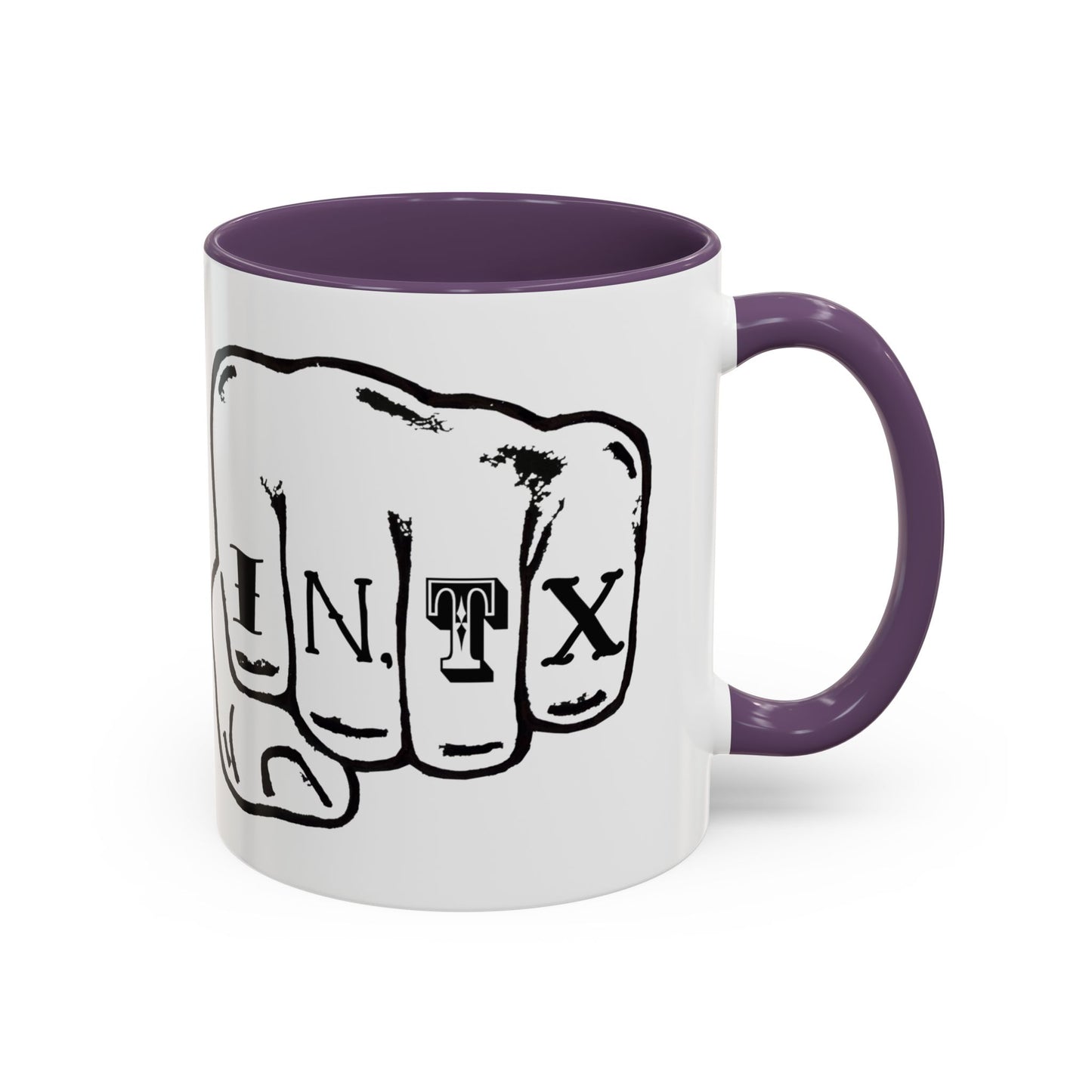 Austin Knuckle Tats Tattooed Fists Accent Mug Giant Fists Edition