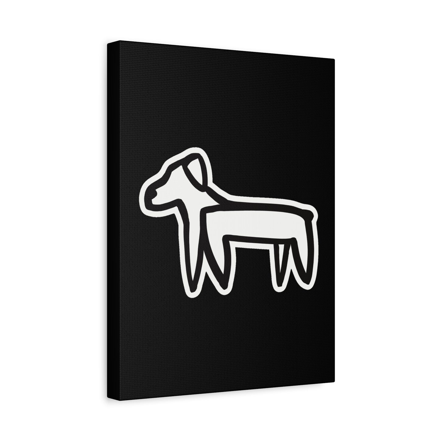 Dog Canvas Print on Black (Sticker Style Dog) - Dog Art Print