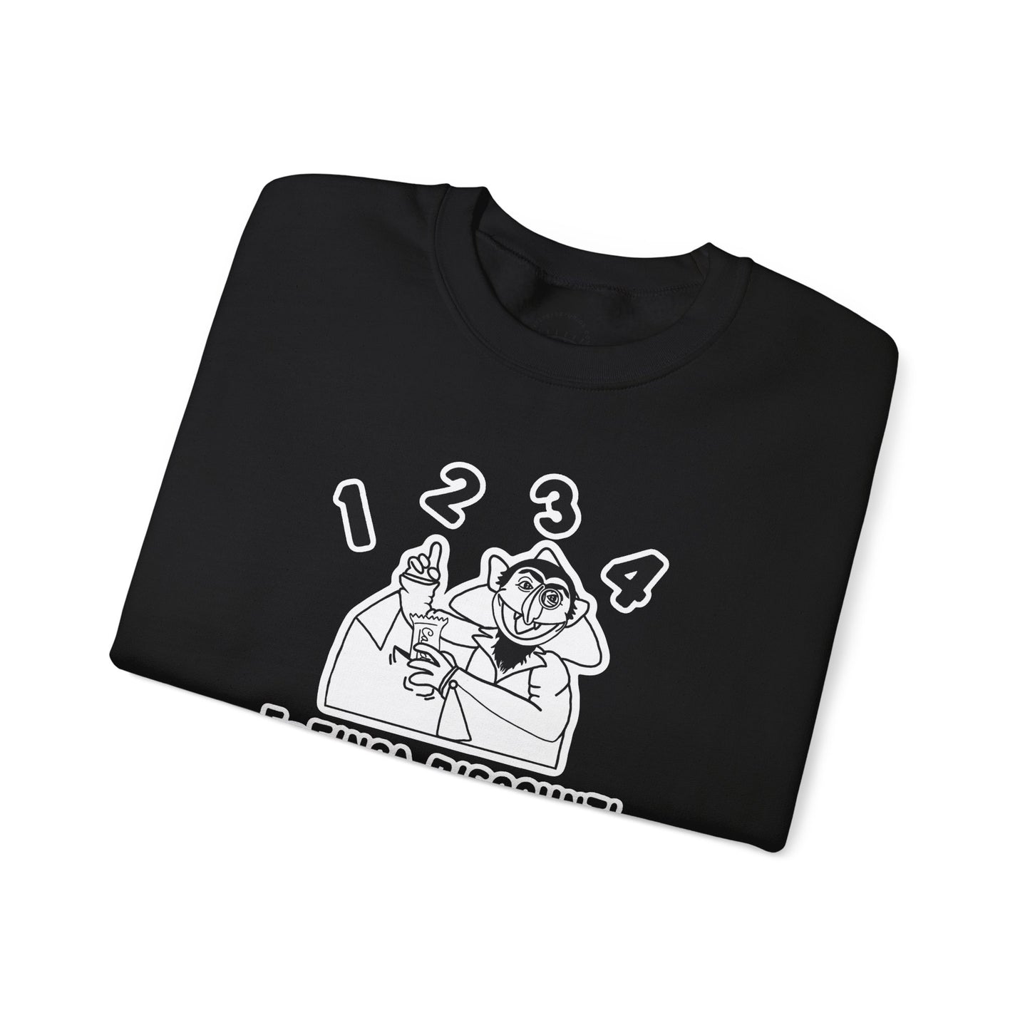 Five Finger Discount Outline Sweatshirt - Sesame Street The Count Parody Sweatshirt