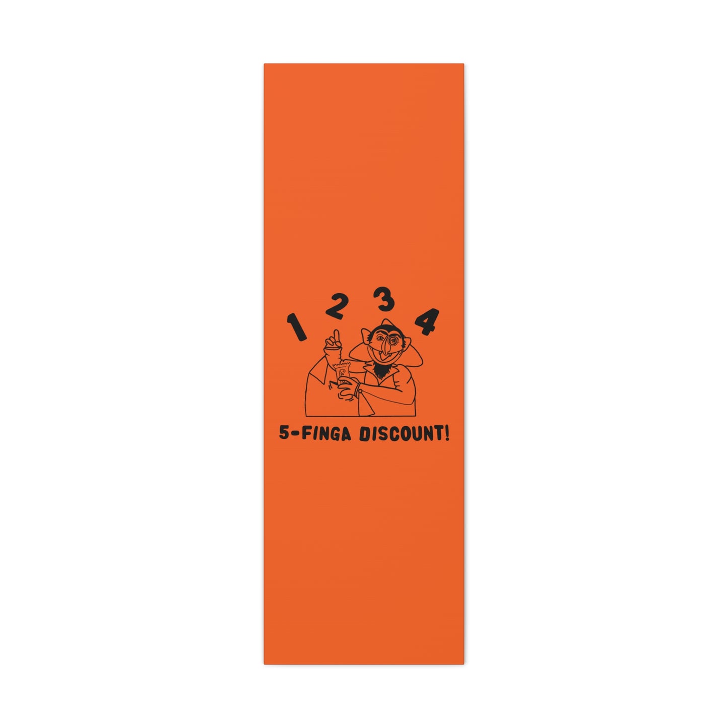 Five Finger Discount Outline Canvas Print Orange - Sesame Street The Count Parody Art Print