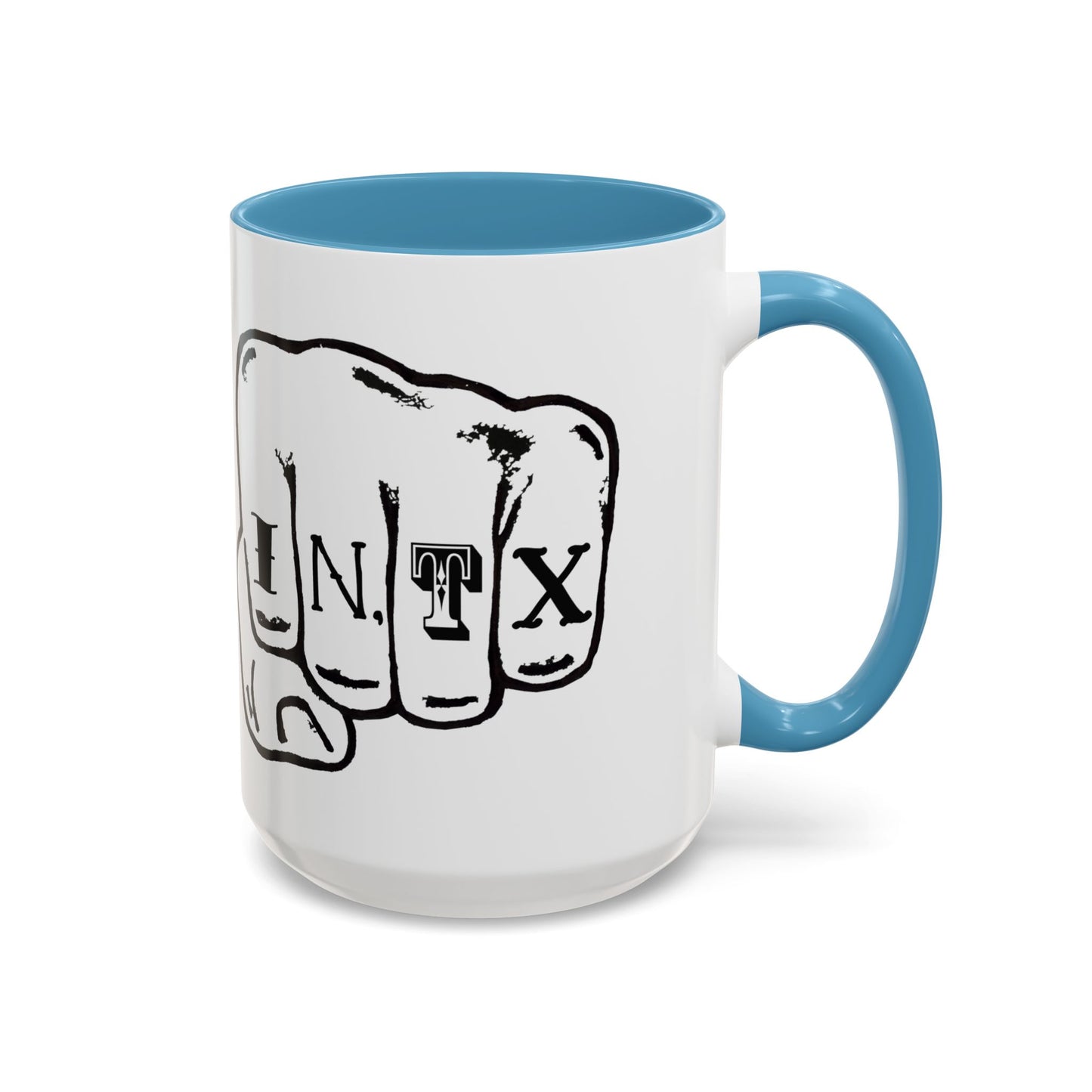 Austin Knuckle Tats Tattooed Fists Accent Mug Giant Fists Edition