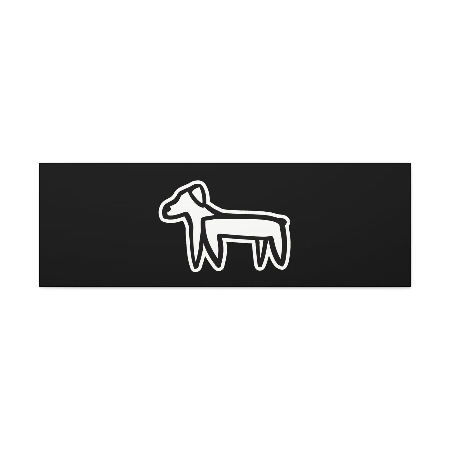 Dog Canvas Print on Black (Sticker Style Dog) - Dog Art Print